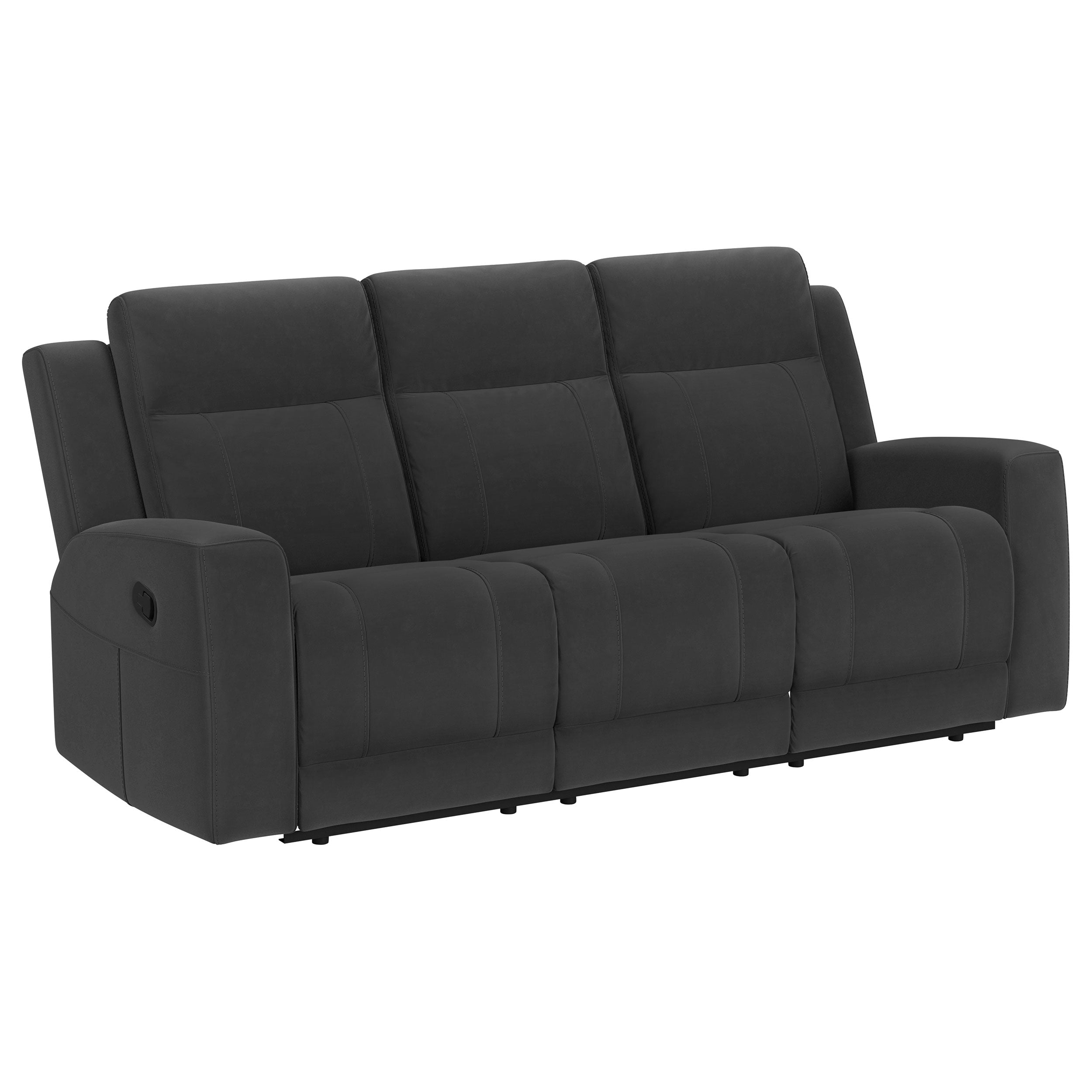Brentwood Upholstered Reclining Sofa Set Dark Charcoal