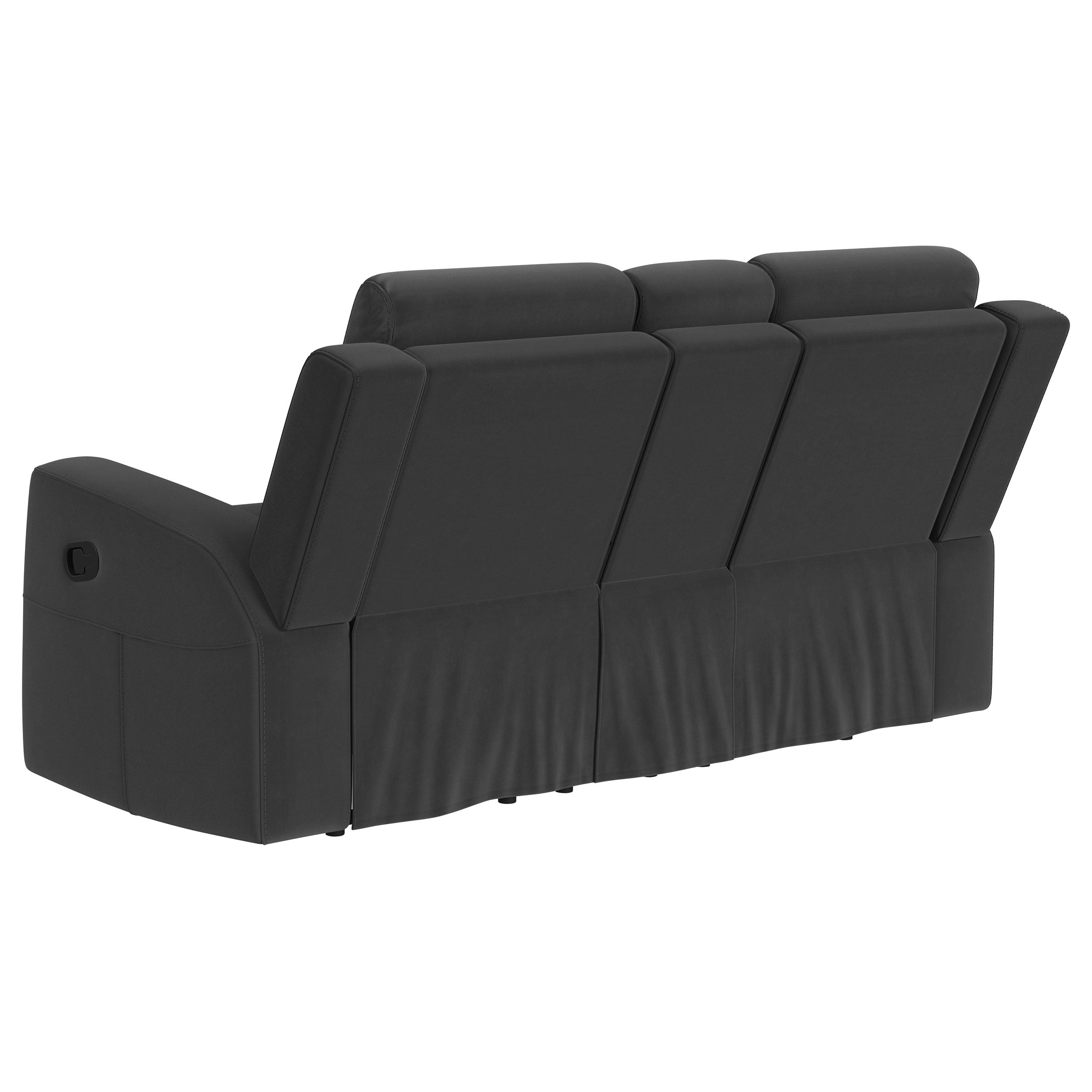 Brentwood Upholstered Reclining Sofa Set Dark Charcoal
