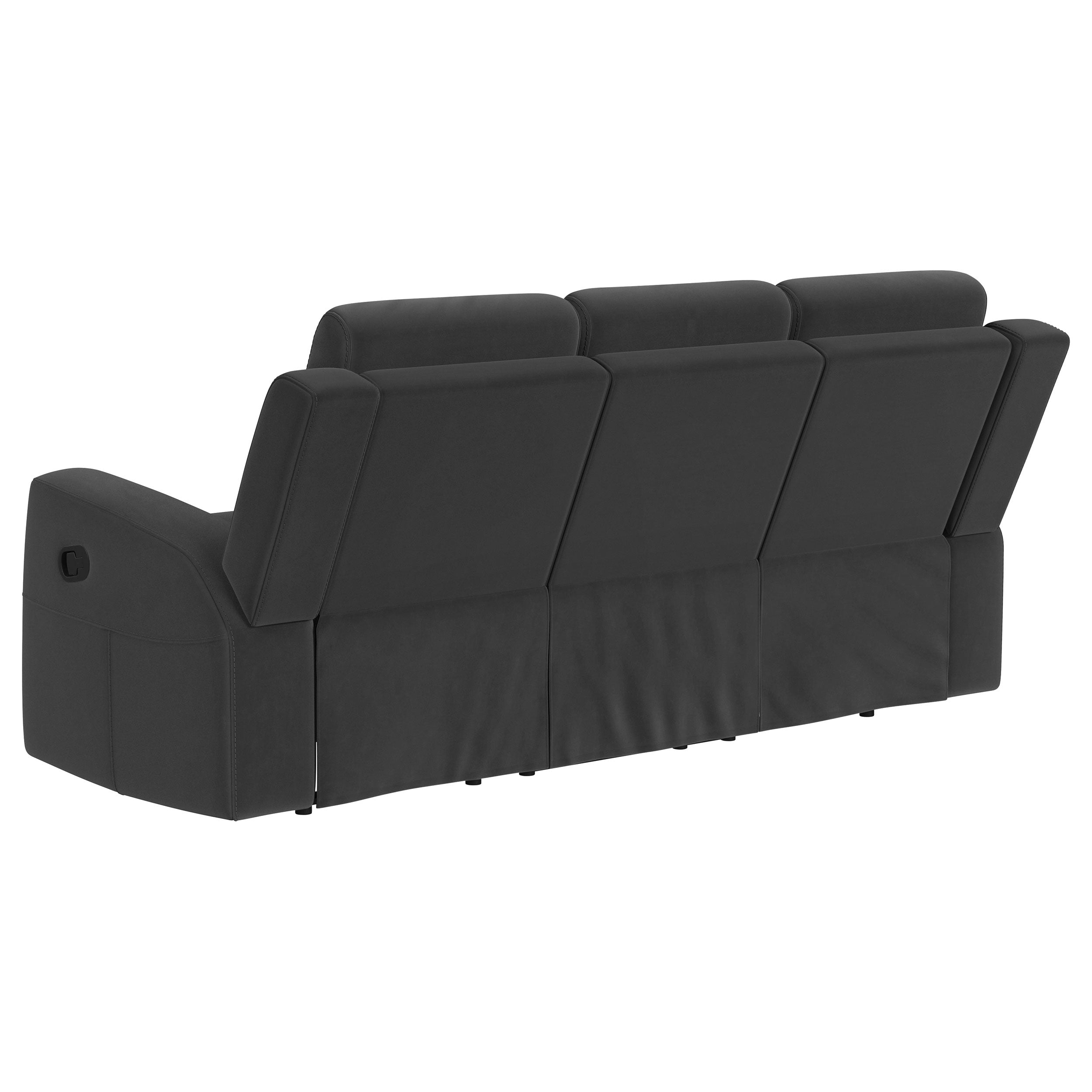 Brentwood Upholstered Reclining Sofa Set Dark Charcoal