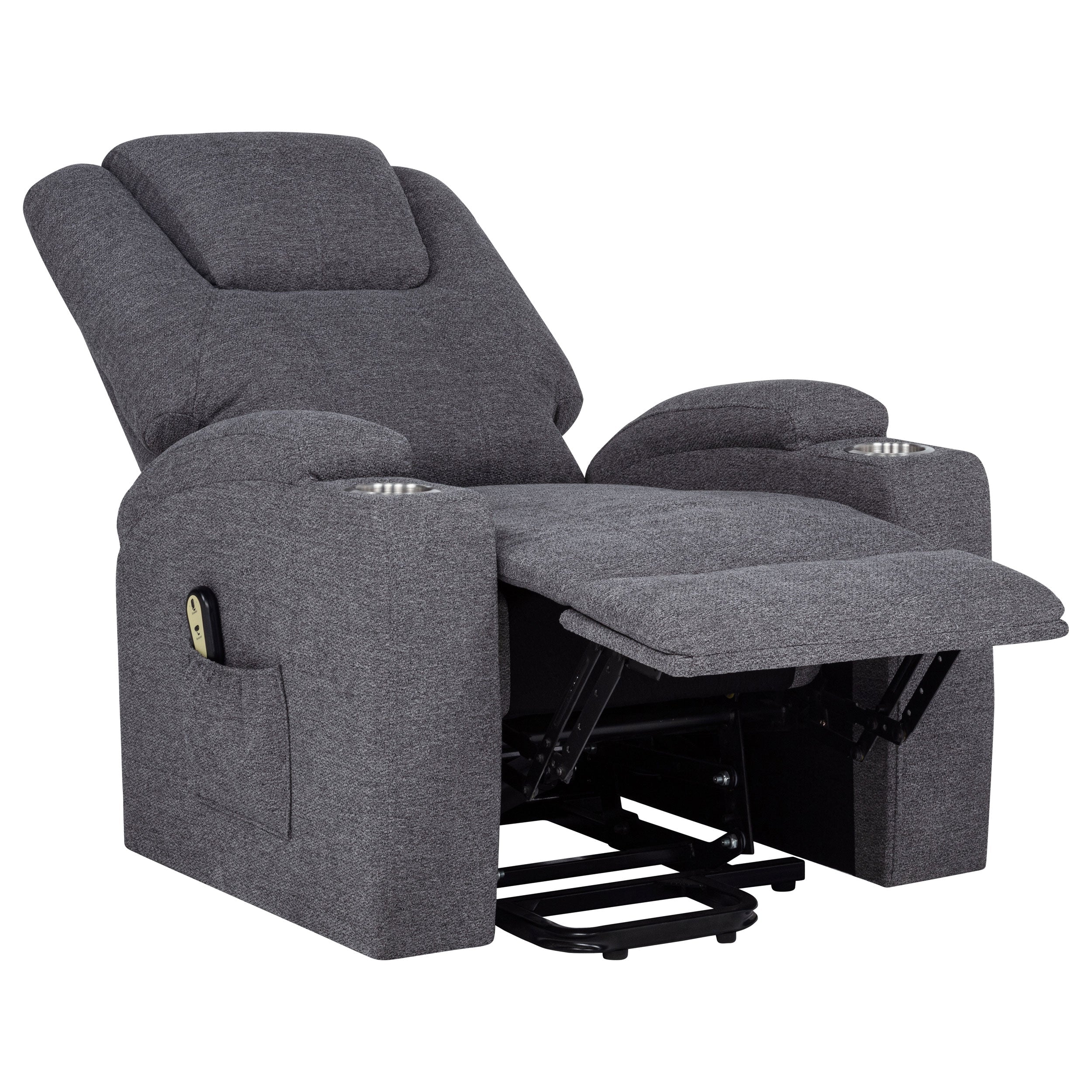 Louie Chenille Upholstered Power Lift Massage Chair