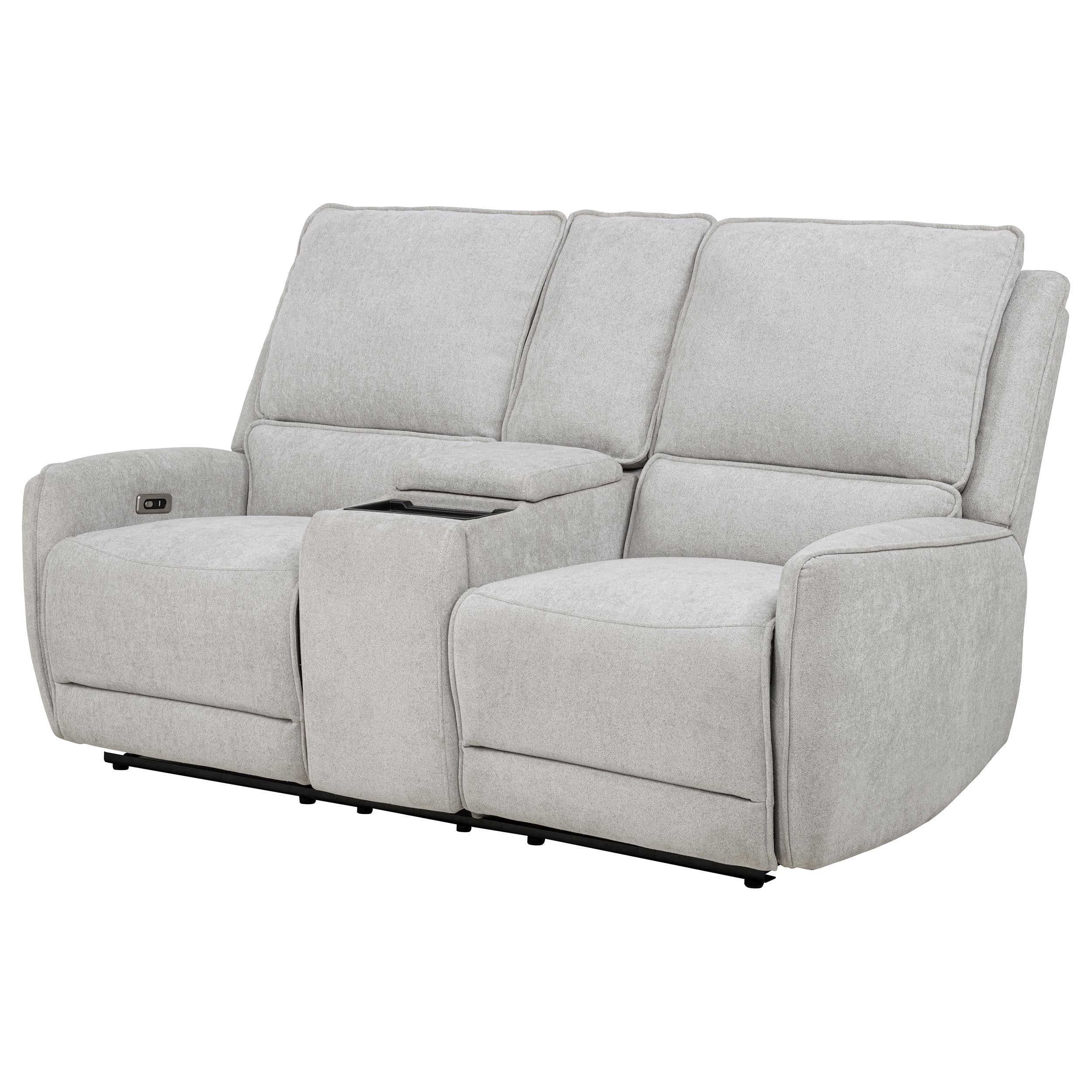 Sylmar Chenille Upholstered Power Reclining Loveseat Grey