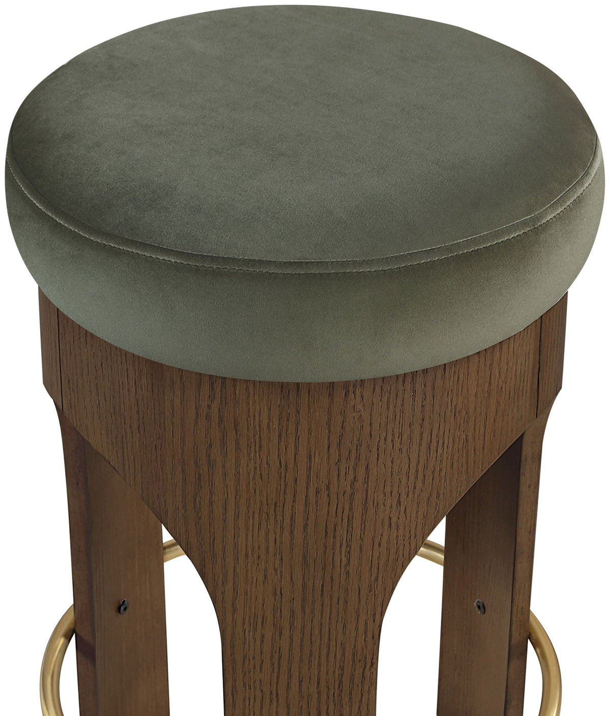 Bocceli Velvet Counter Stool with Brown Base