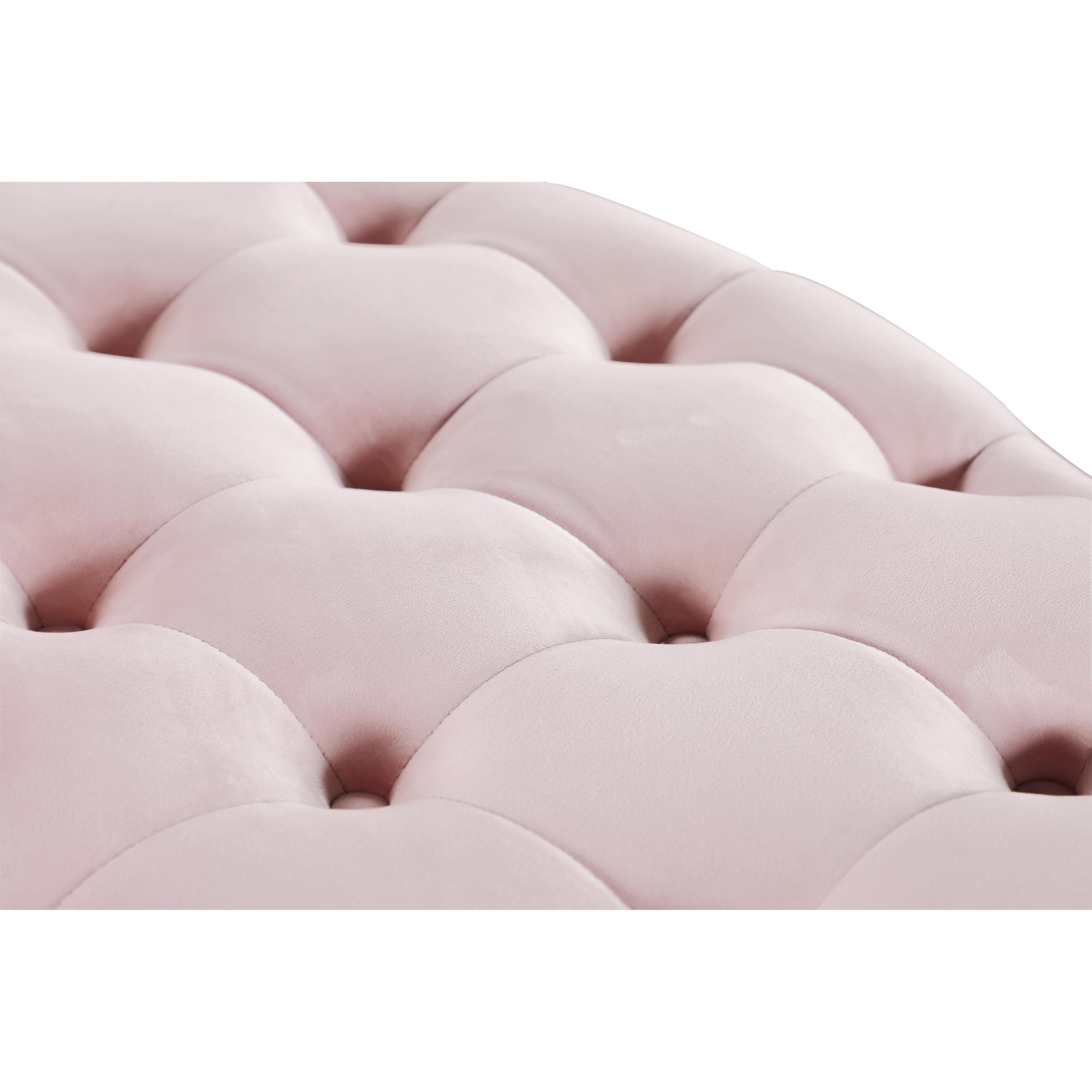 Meridian Banquet Pink Velvet Bench