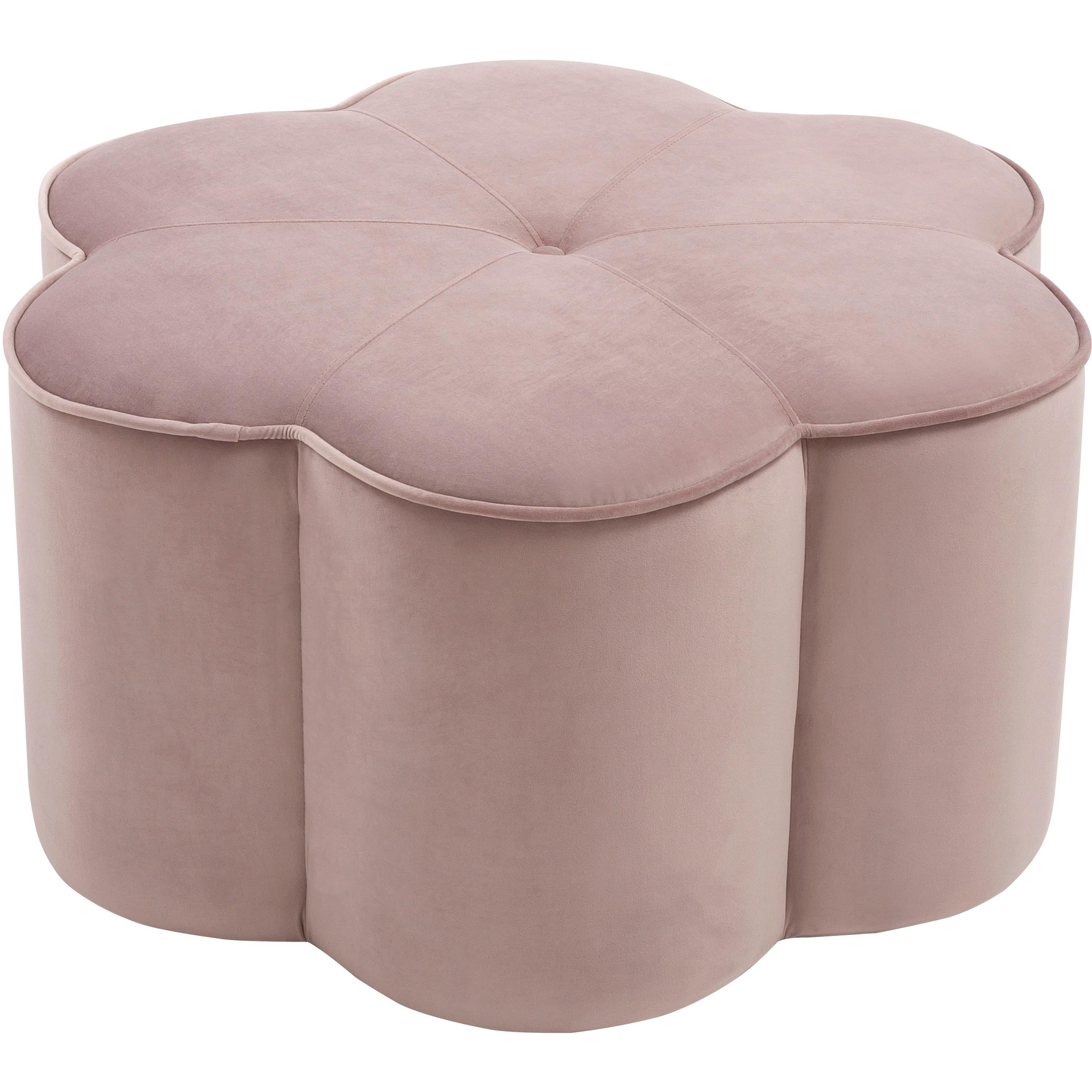 Meridian Daisy Pink Velvet Ottoman