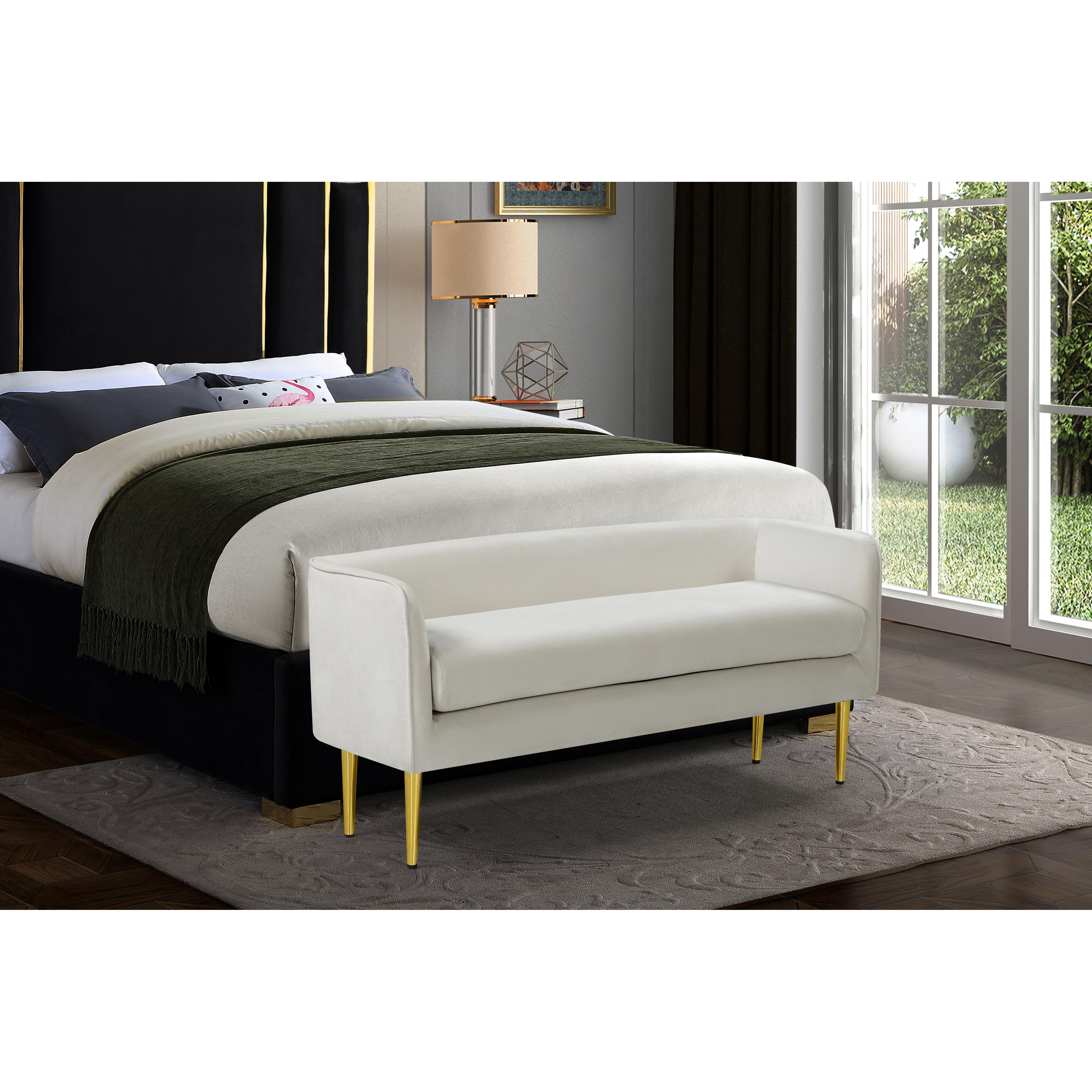 Meridian Audrey Cream Velvet Bench