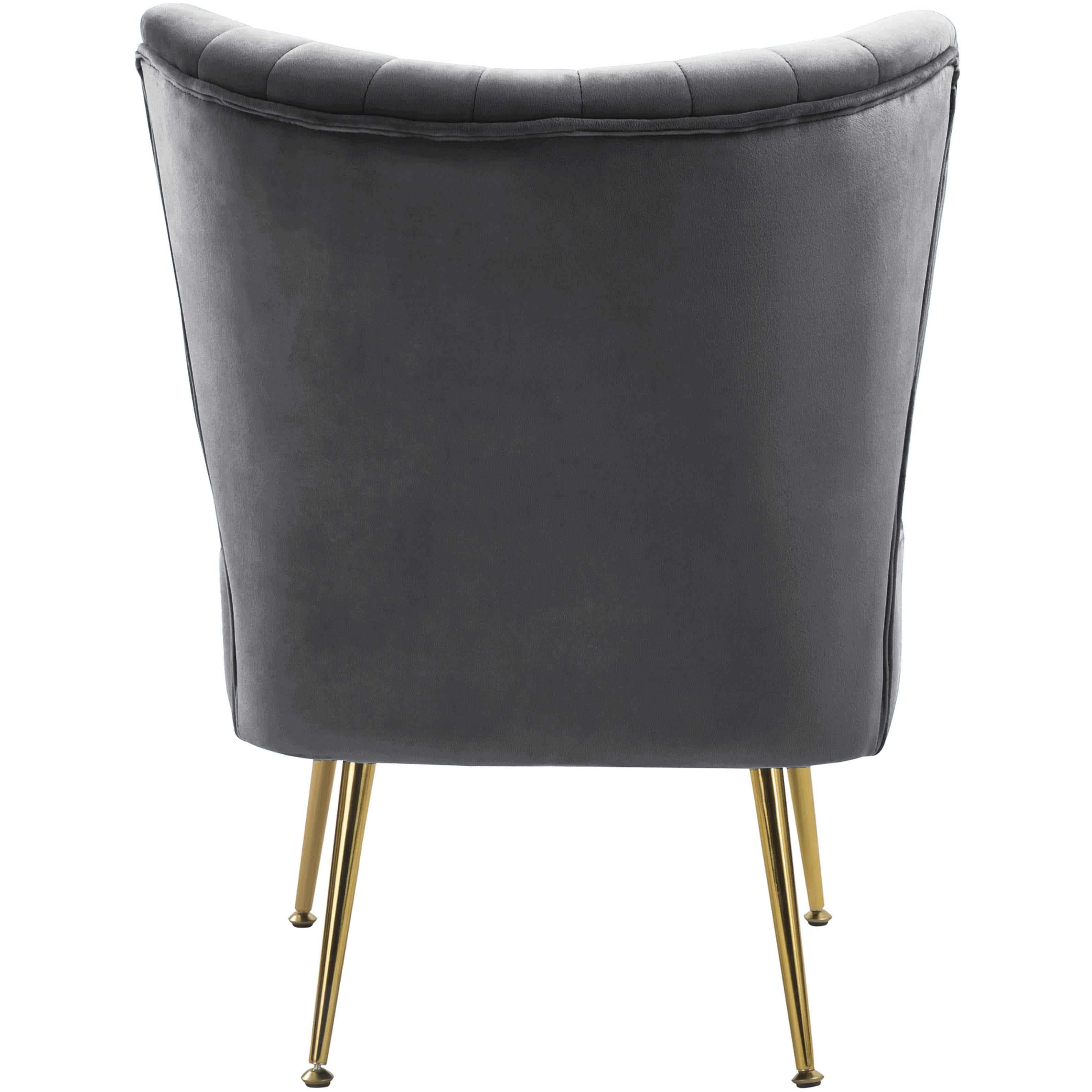 Meridian Tess Grey Velvet Accent Chair