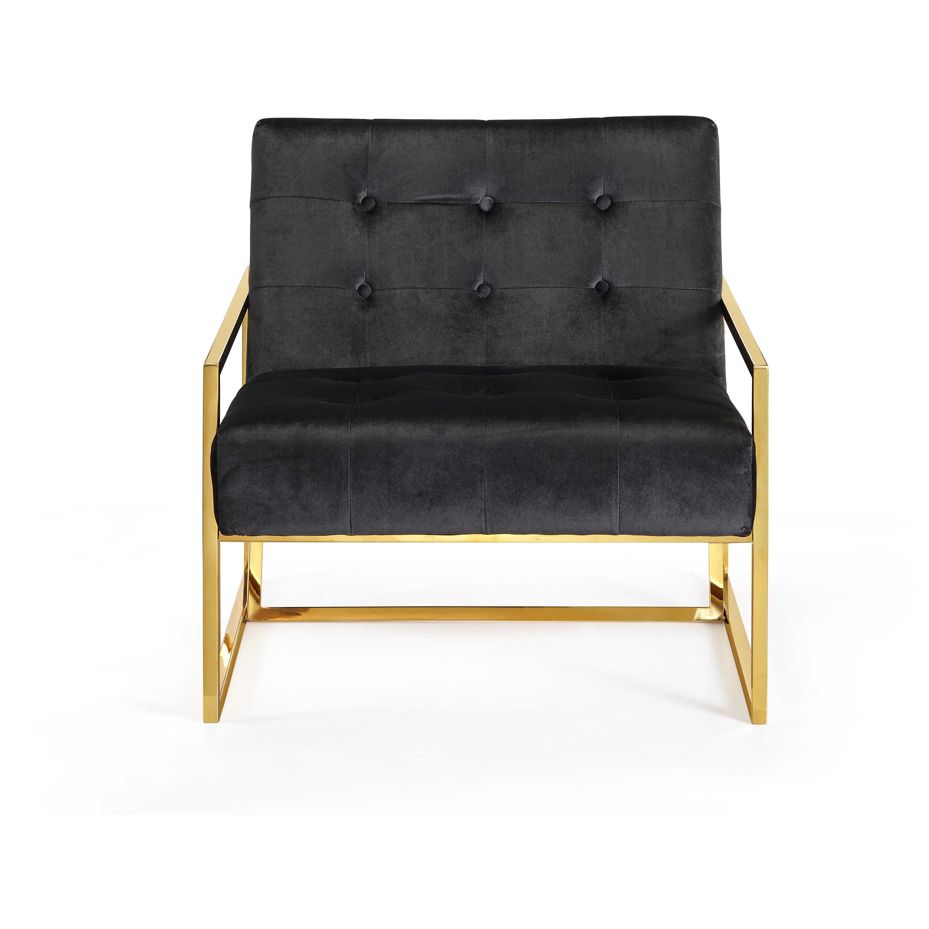 Meridian Pierre Black Velvet Accent Chair