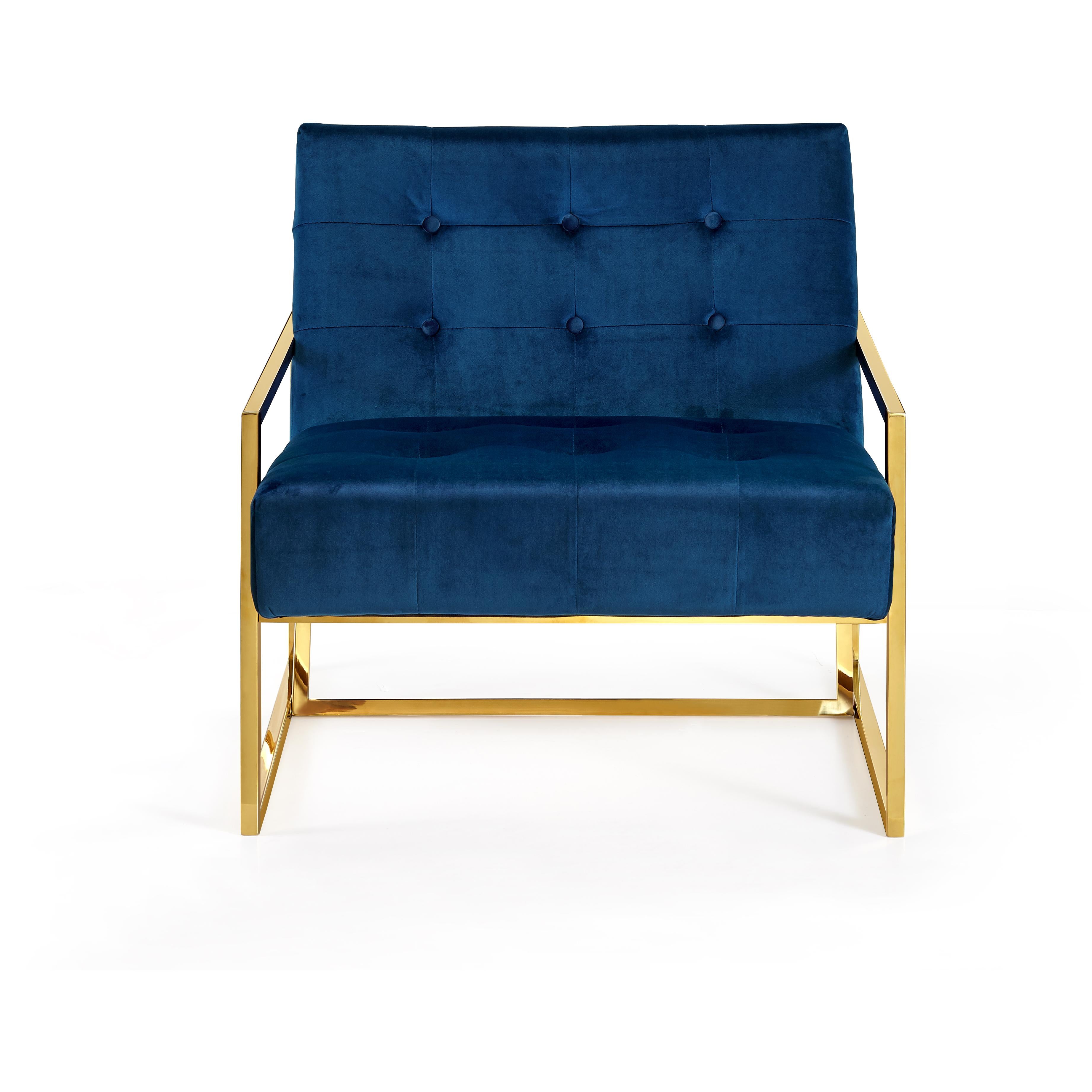 Meridian Pierre Navy Velvet Accent Chair