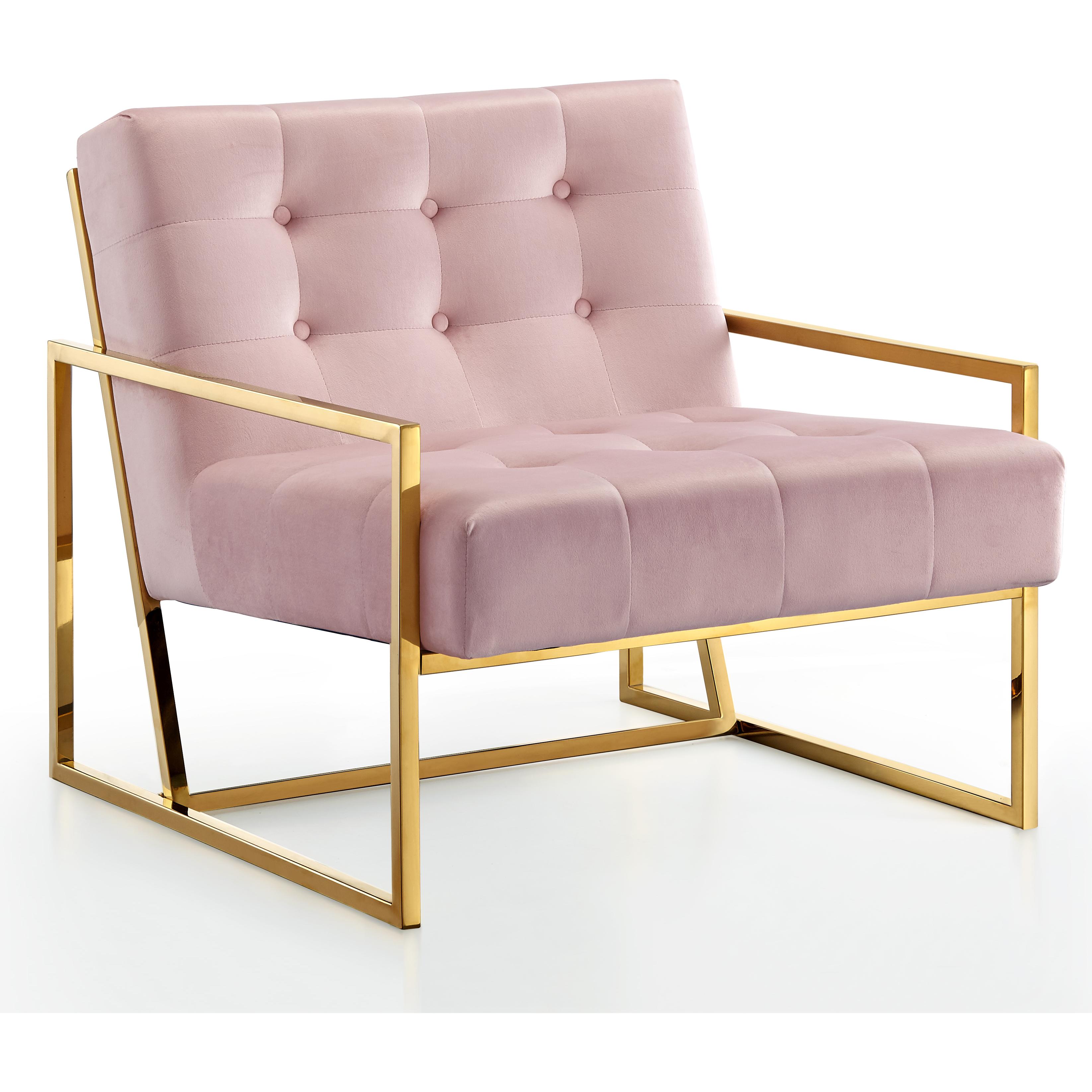 Meridian Pierre Pink Velvet Accent Chair