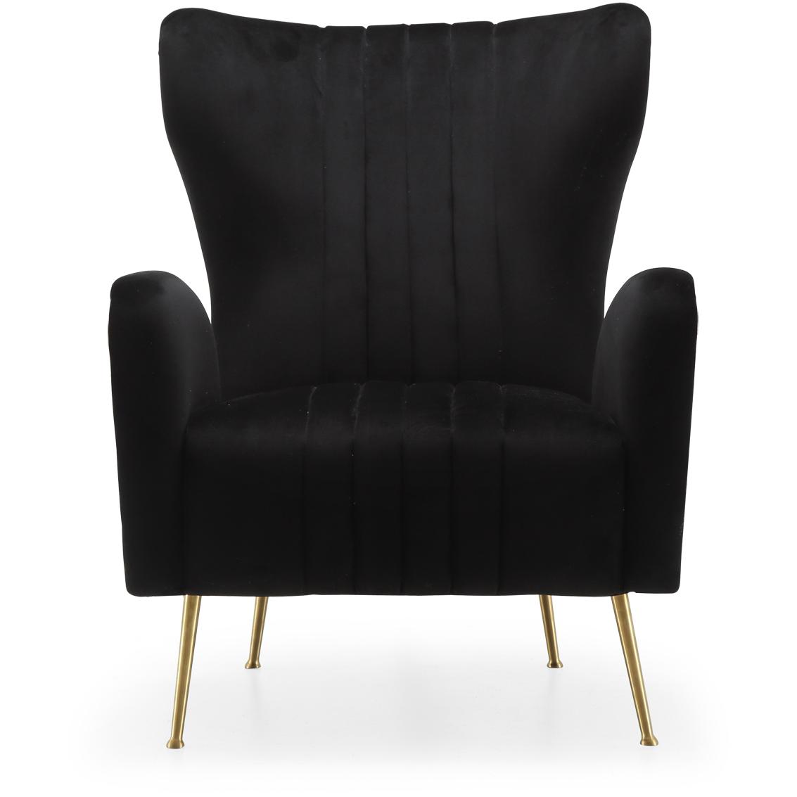 Meridian Opera Black Velvet Accent Chair