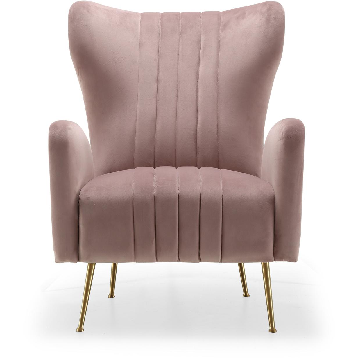 Meridian Opera Pink Velvet Accent Chair