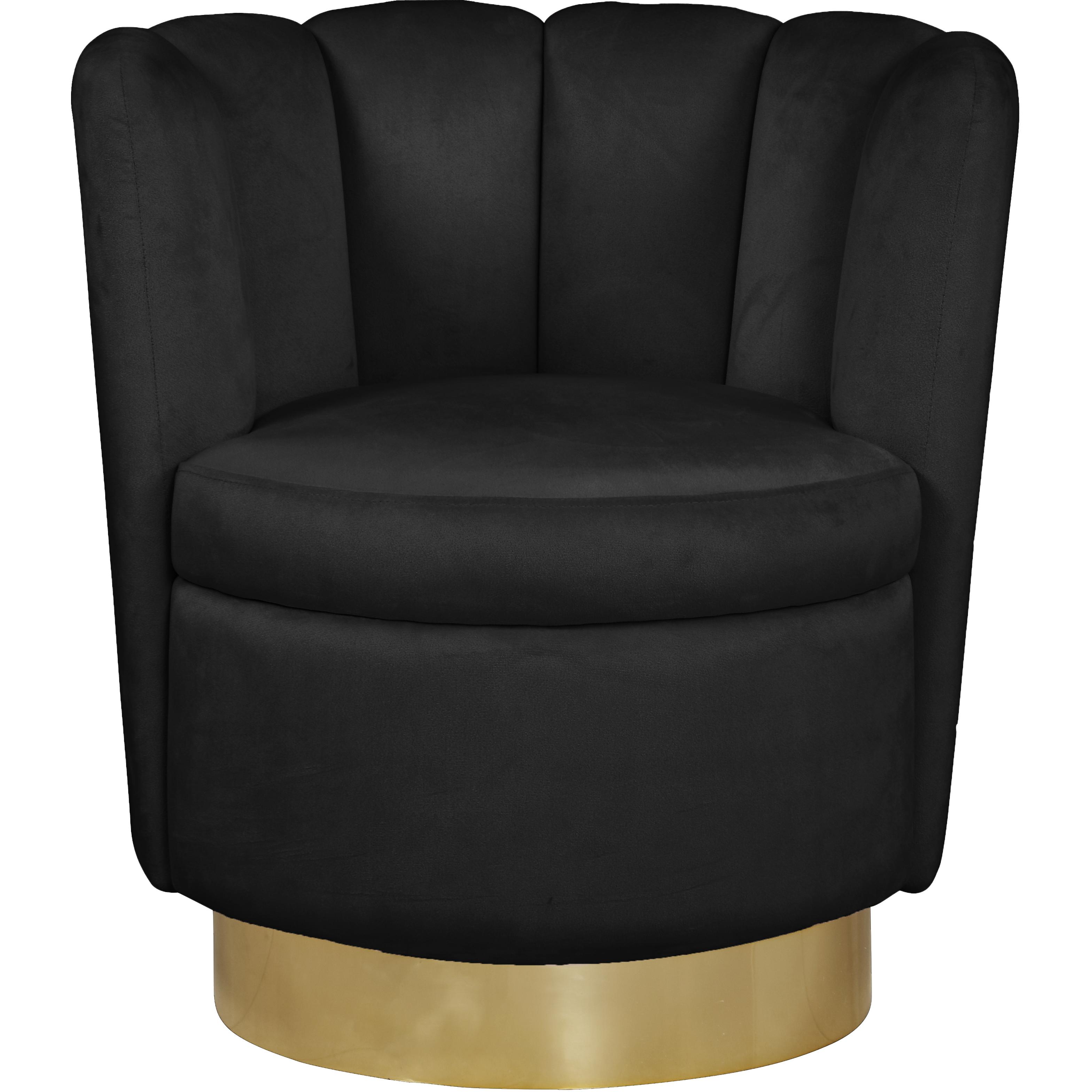 Meridian Lily Black Velvet Accent Chair
