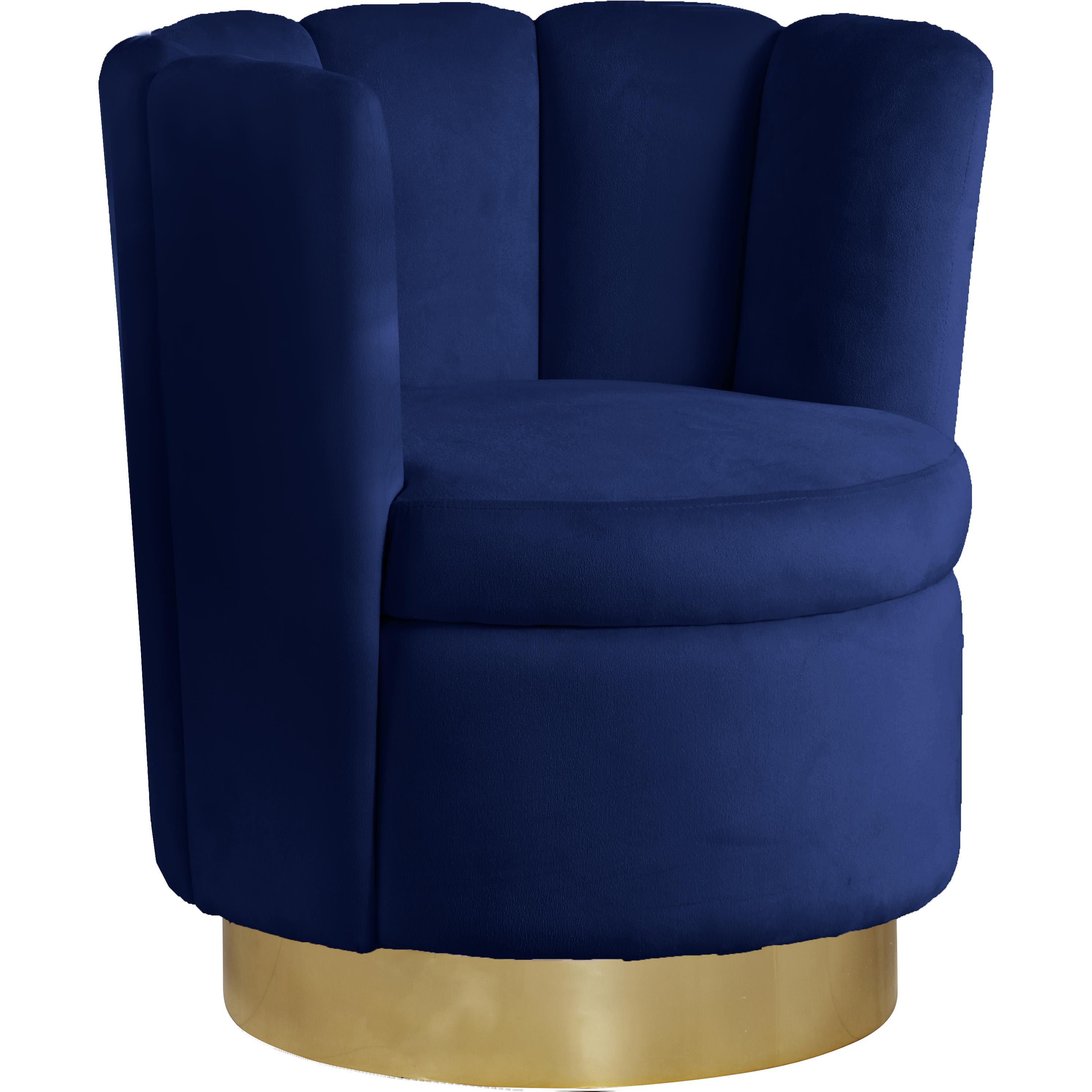 Meridian Lily Navy Velvet Accent Chair