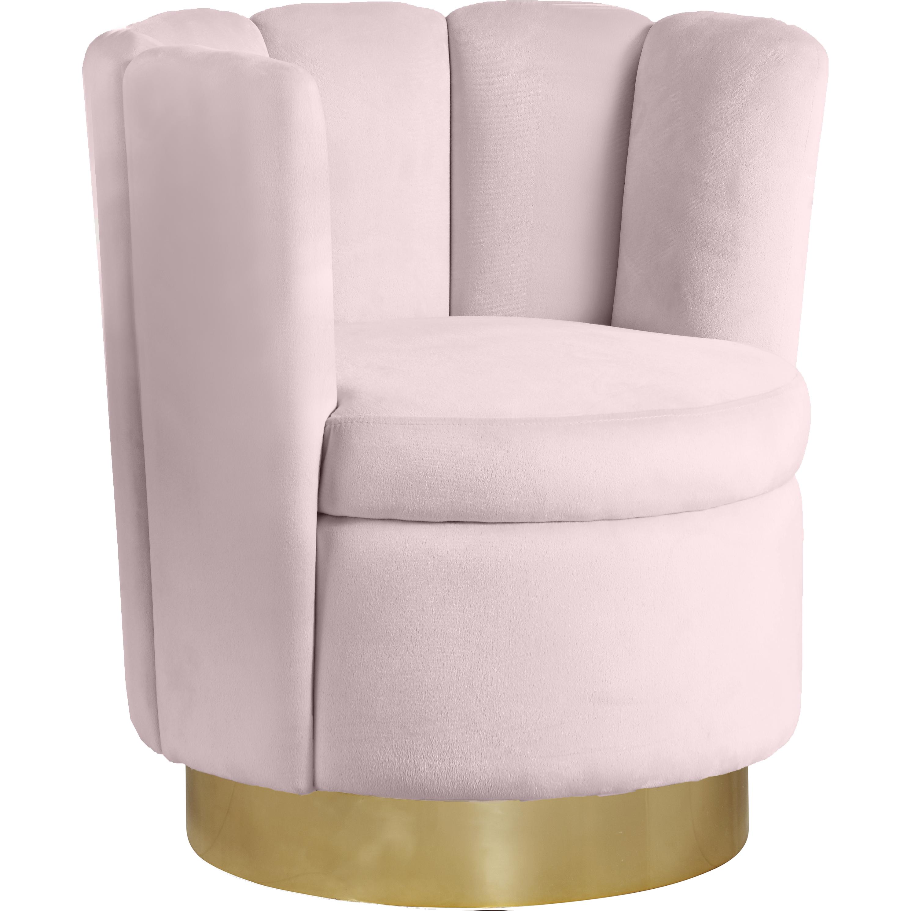 Meridian Lily Pink Velvet Accent Chair