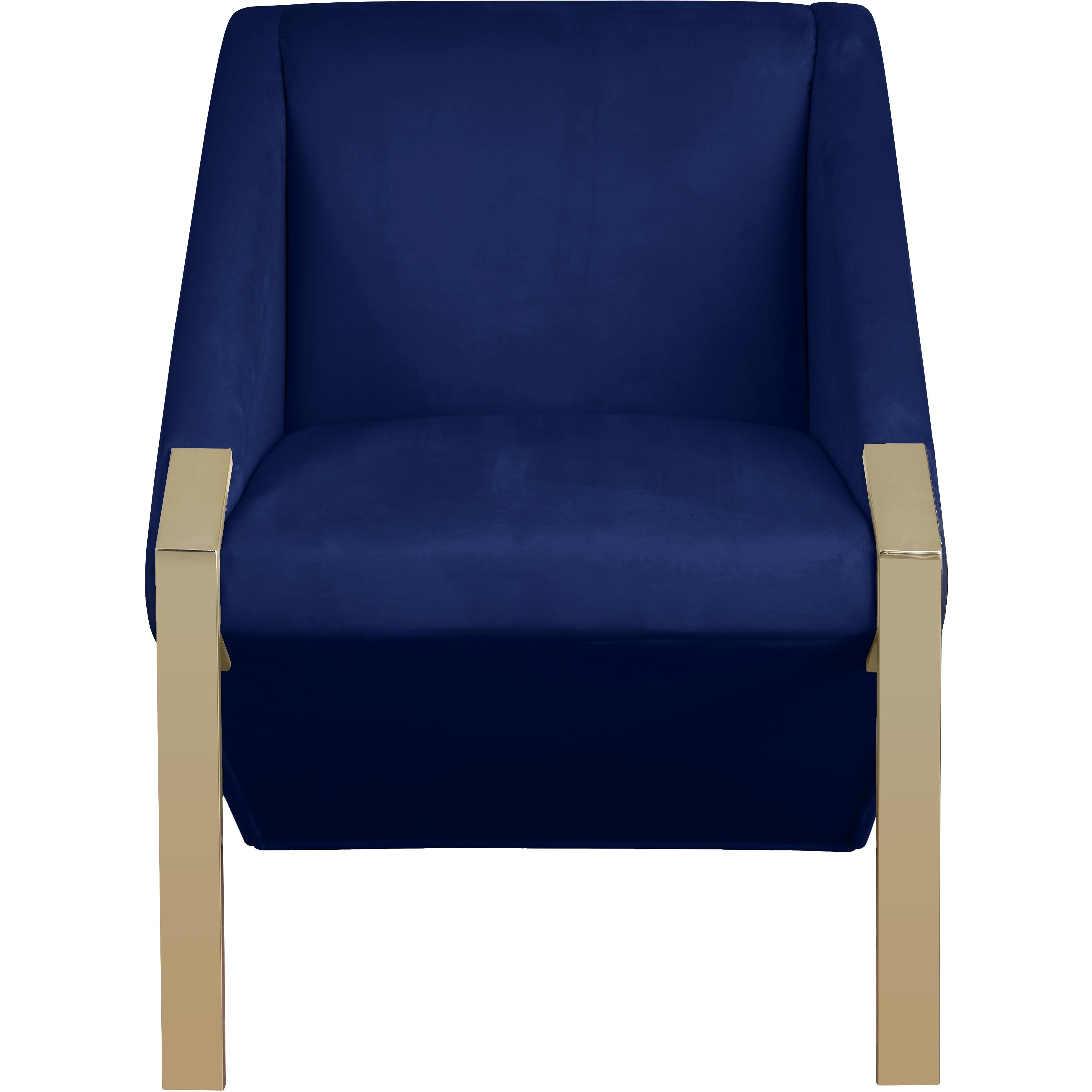 Meridian Rivet Navy Velvet Accent Chair
