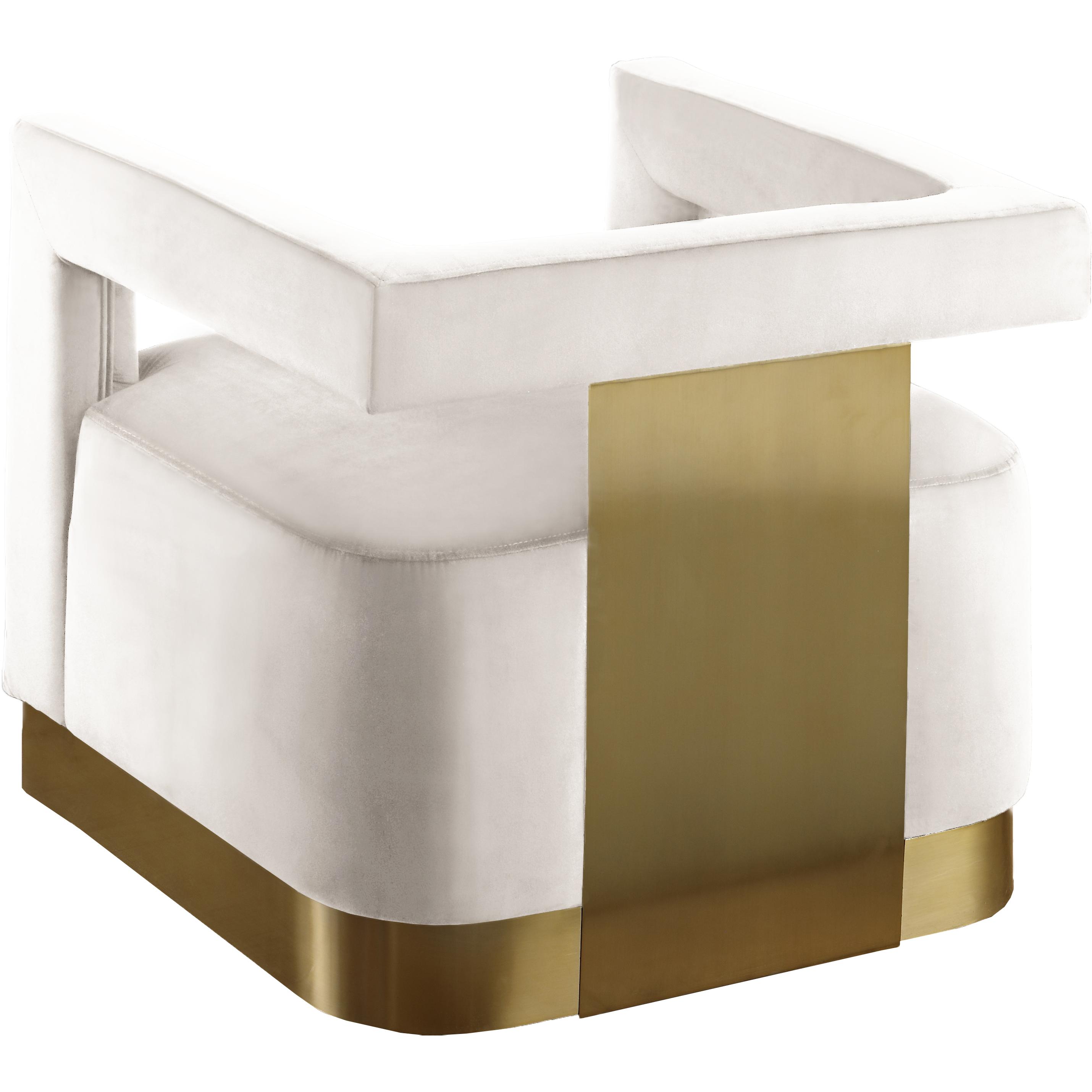 Meridian Armani Cream Velvet Accent Chair