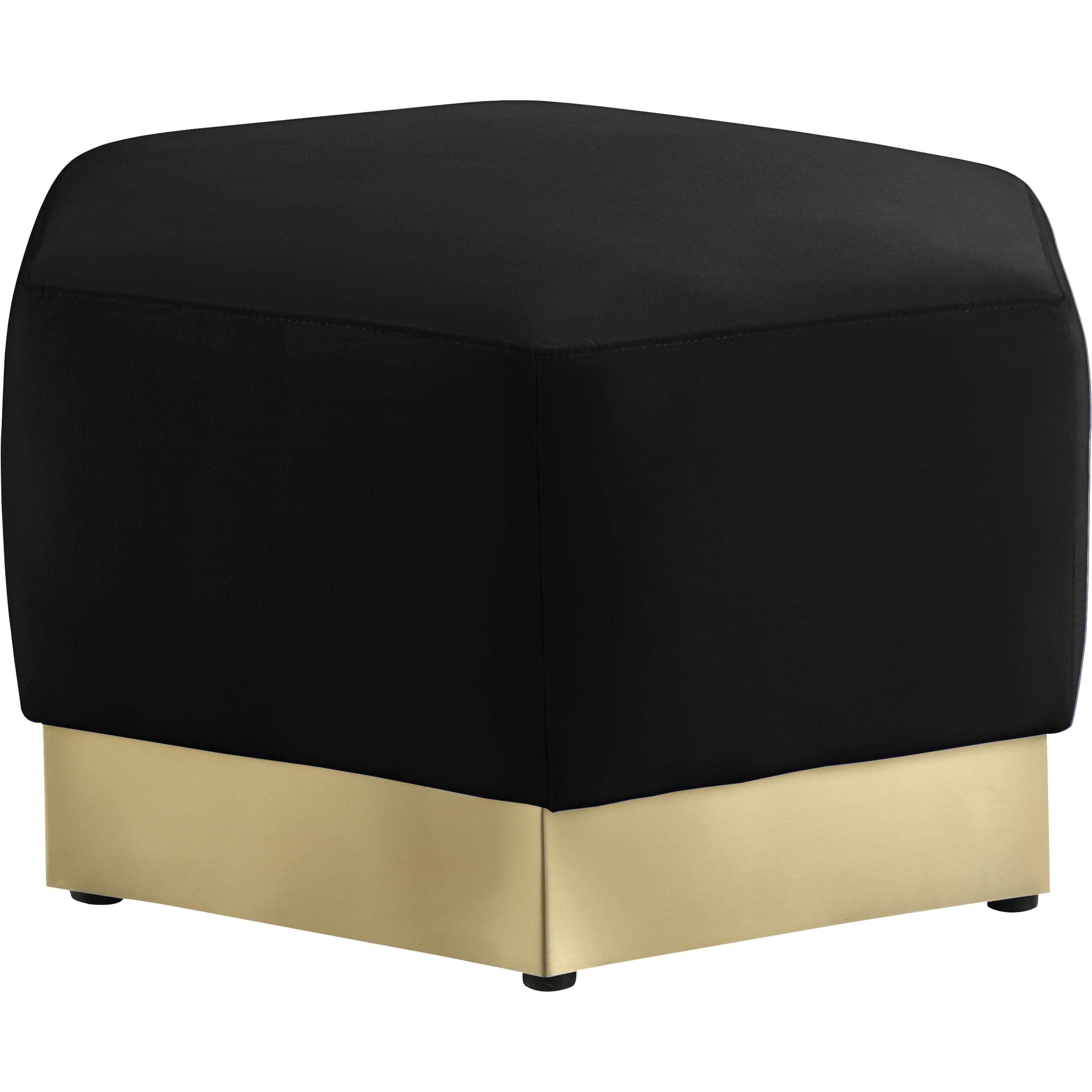 Meridian Marquis Black Velvet Ottoman