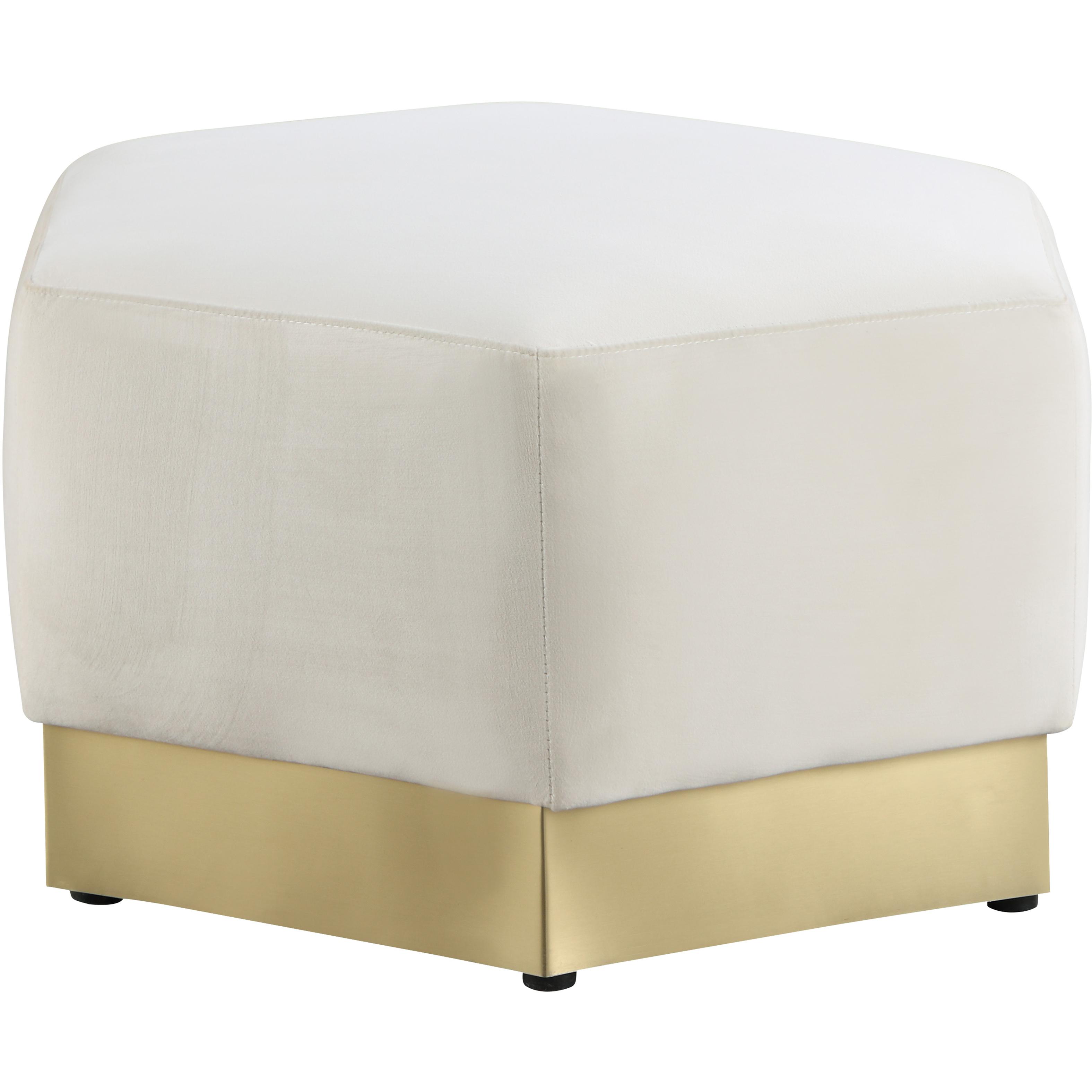 Meridian Marquis Cream Velvet Ottoman