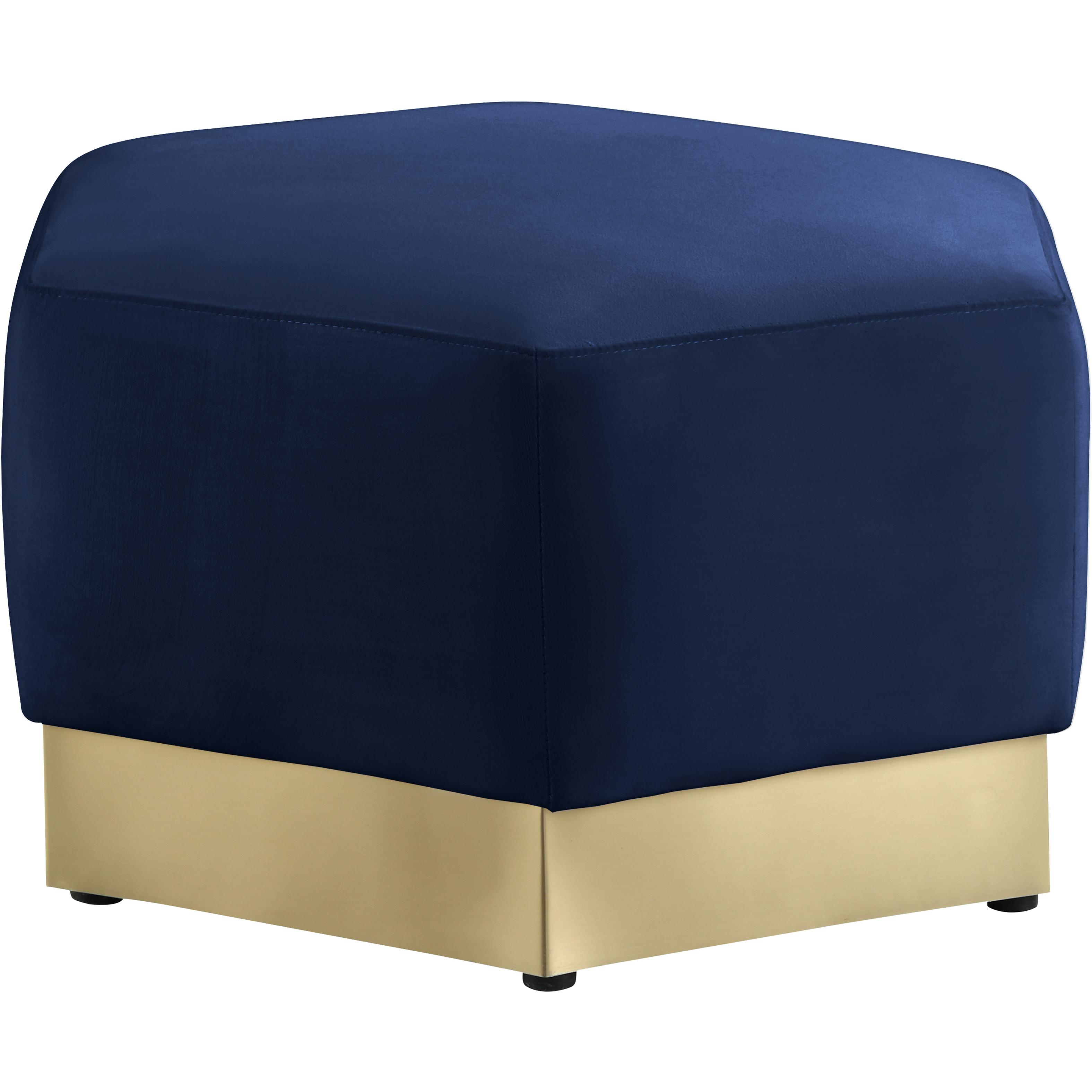Meridian Marquis Navy Velvet Ottoman