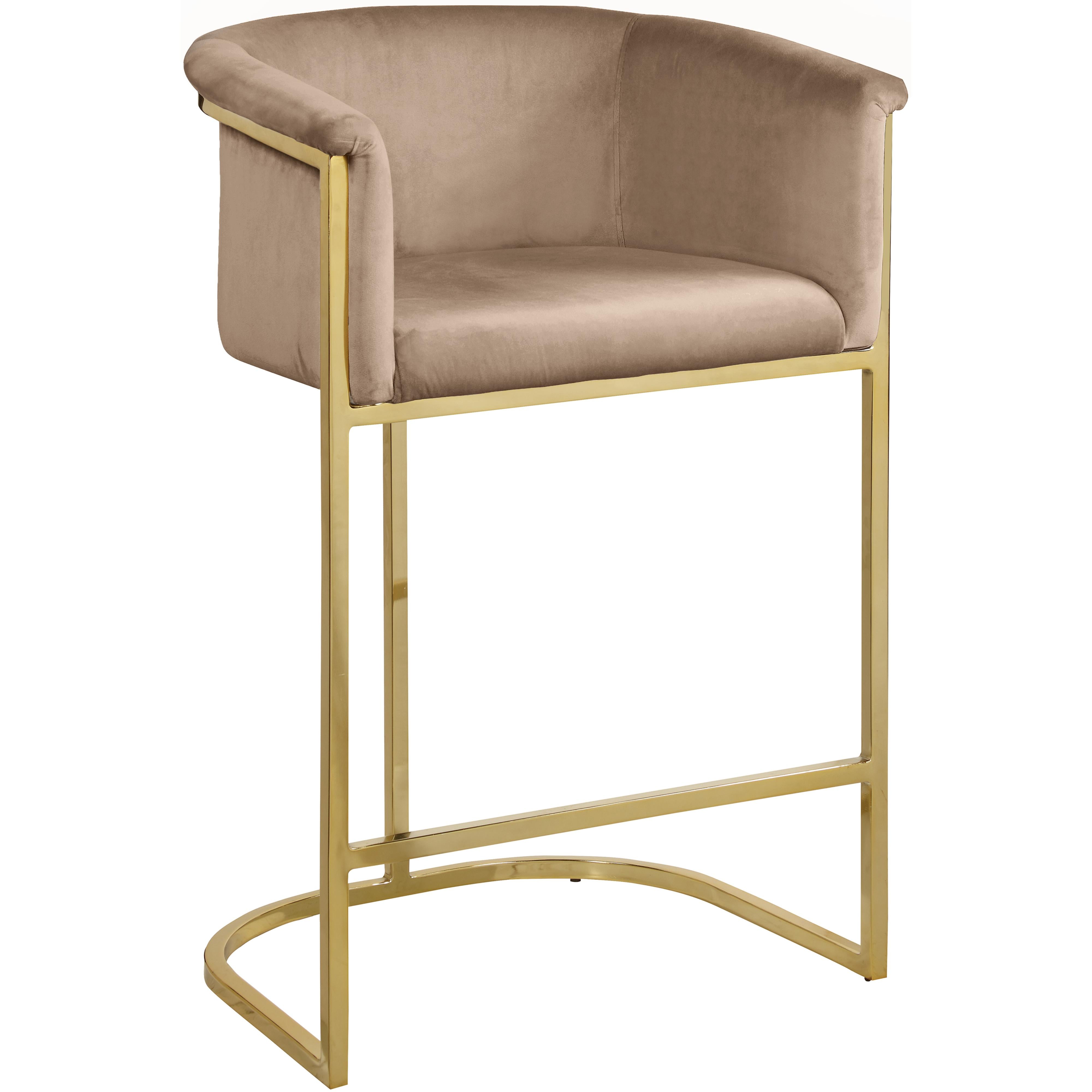 Meridian Donatella Beige Velvet Stool