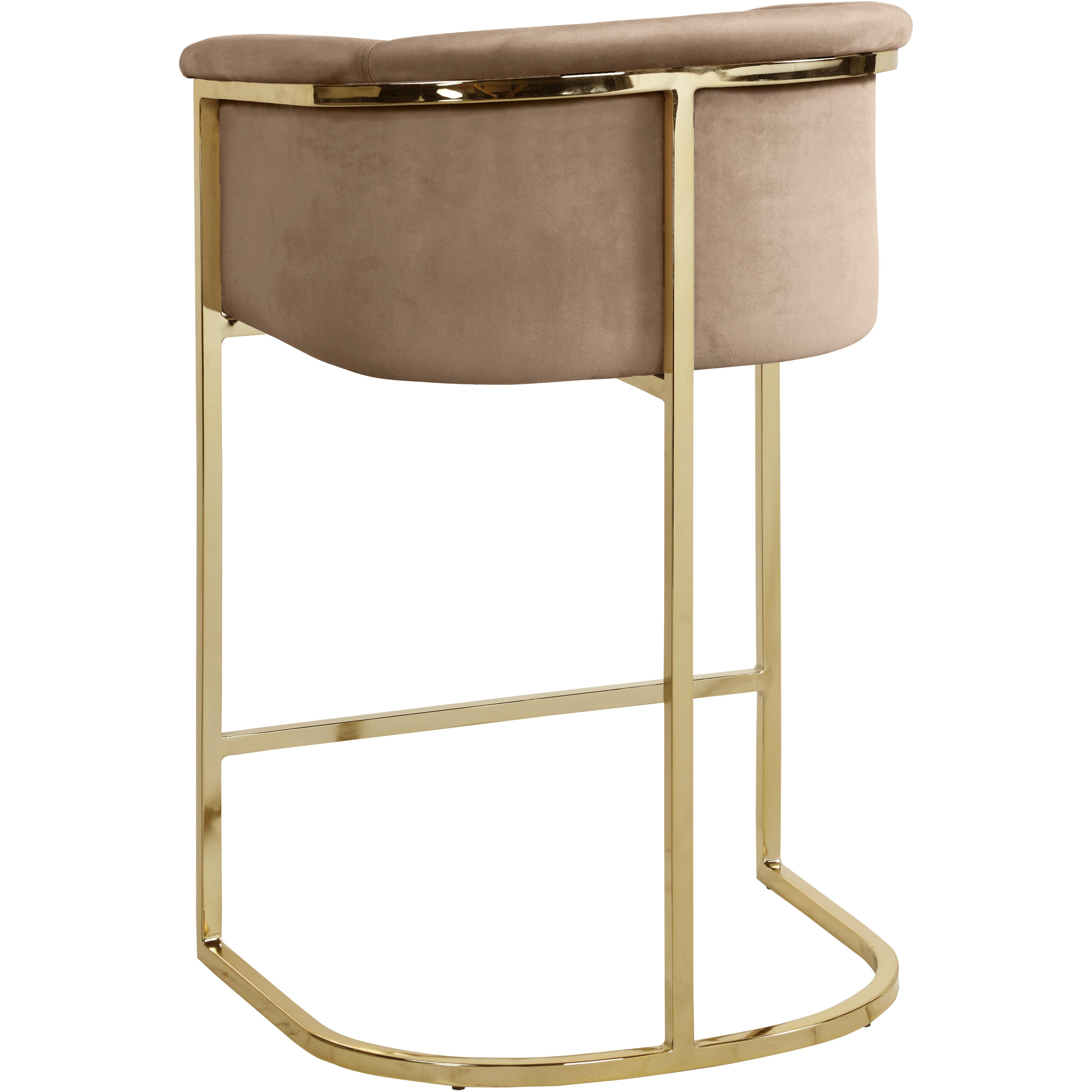 Meridian Donatella Beige Velvet Stool