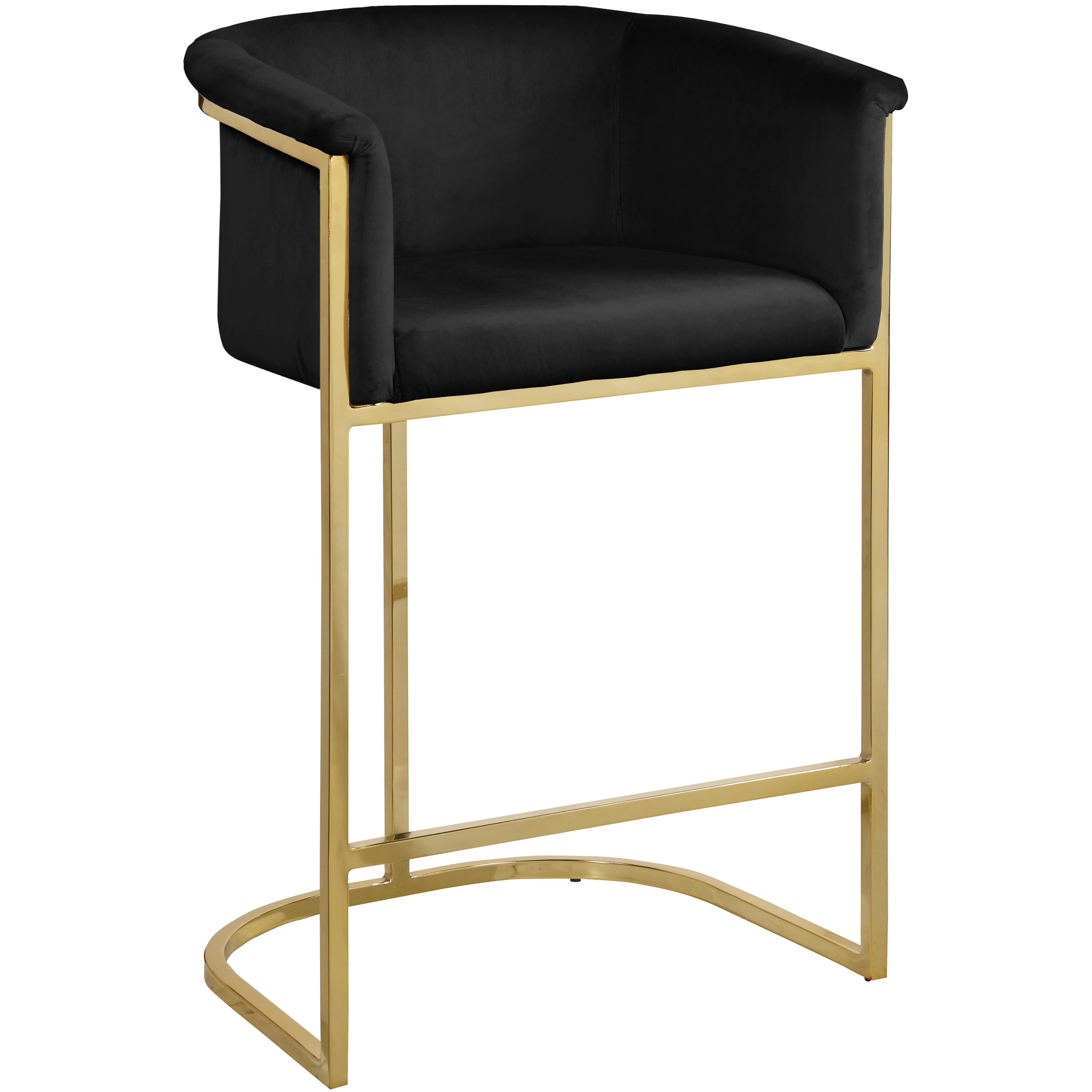 Meridian Donatella Black Velvet Stool