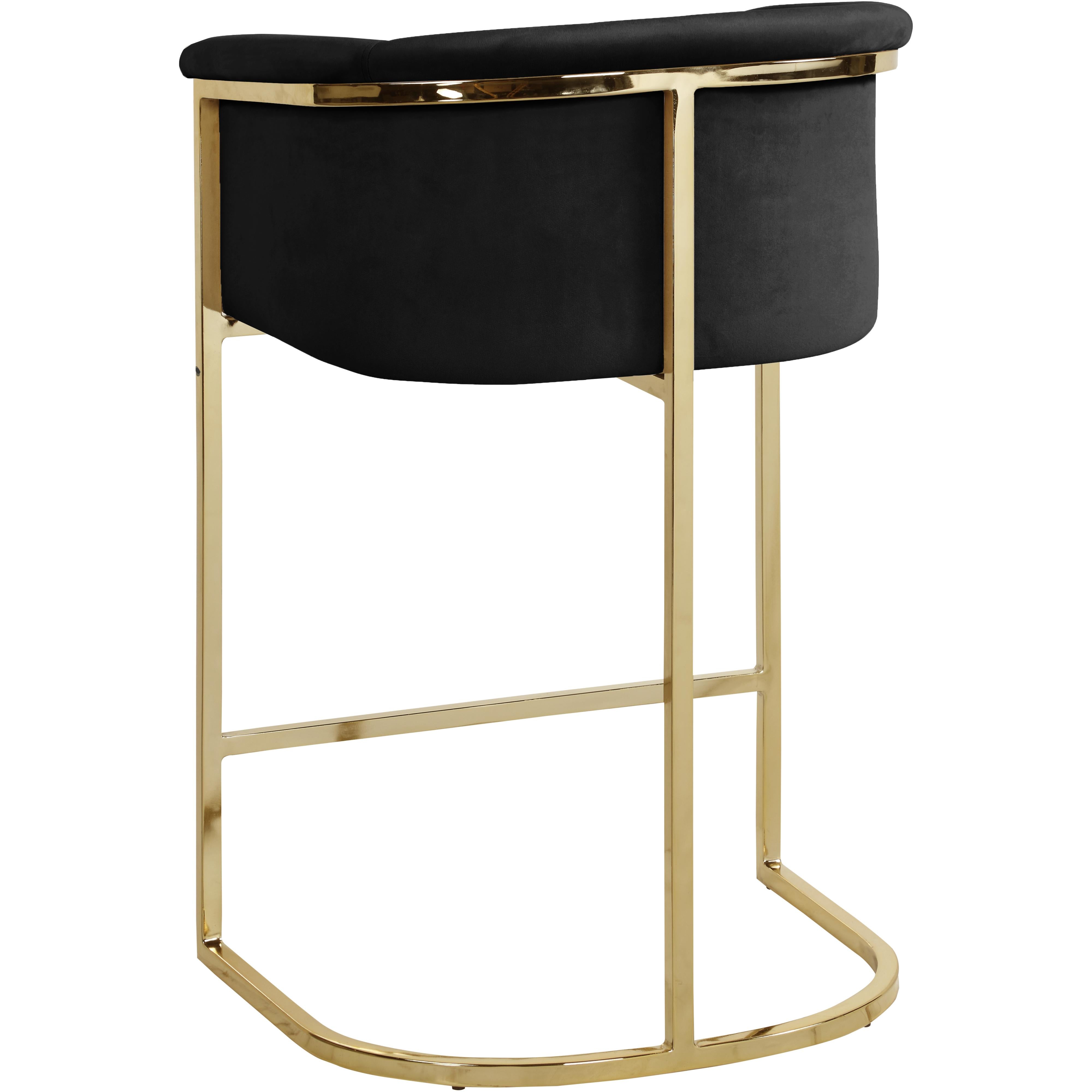 Meridian Donatella Black Velvet Stool