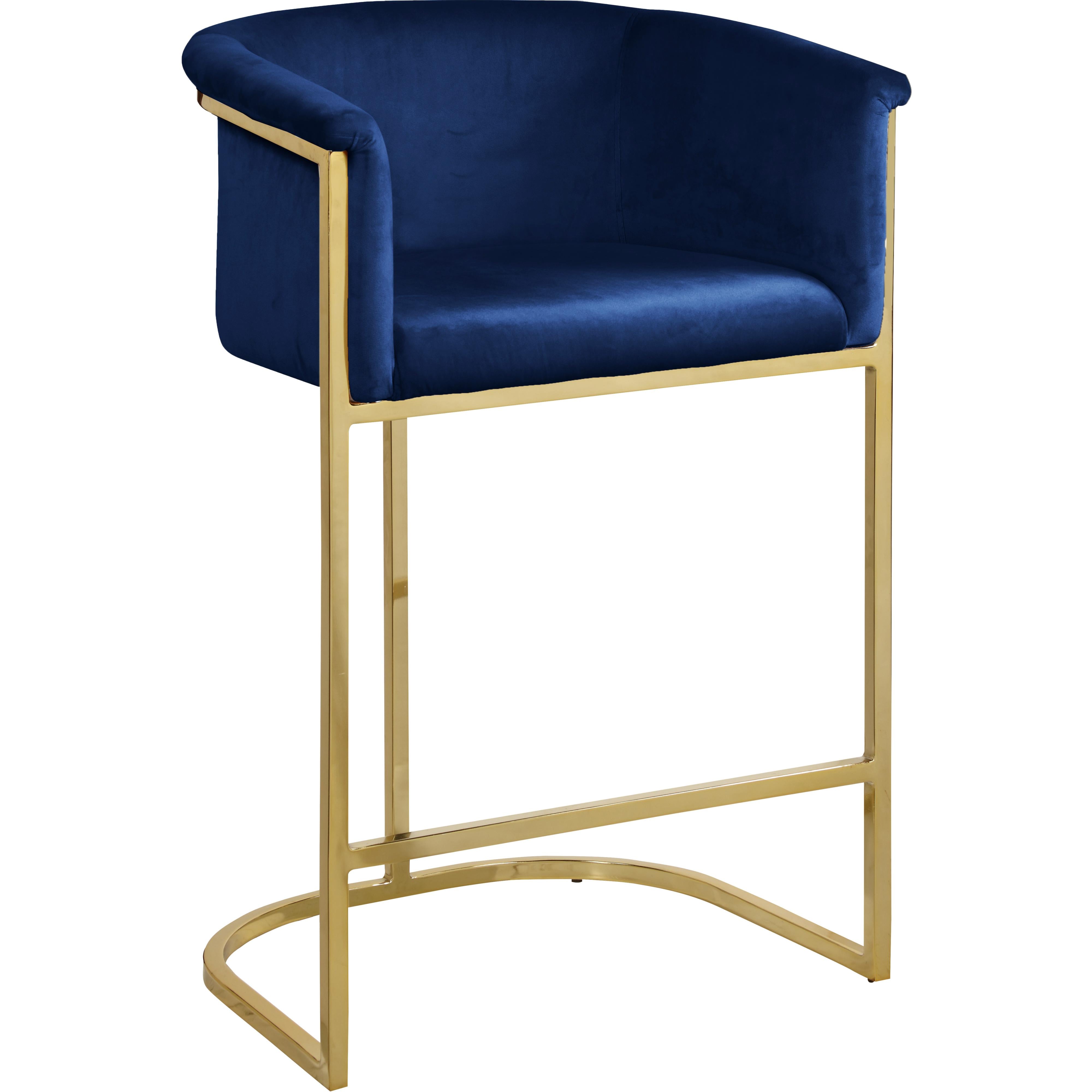 Meridian Donatella Navy Velvet Stool