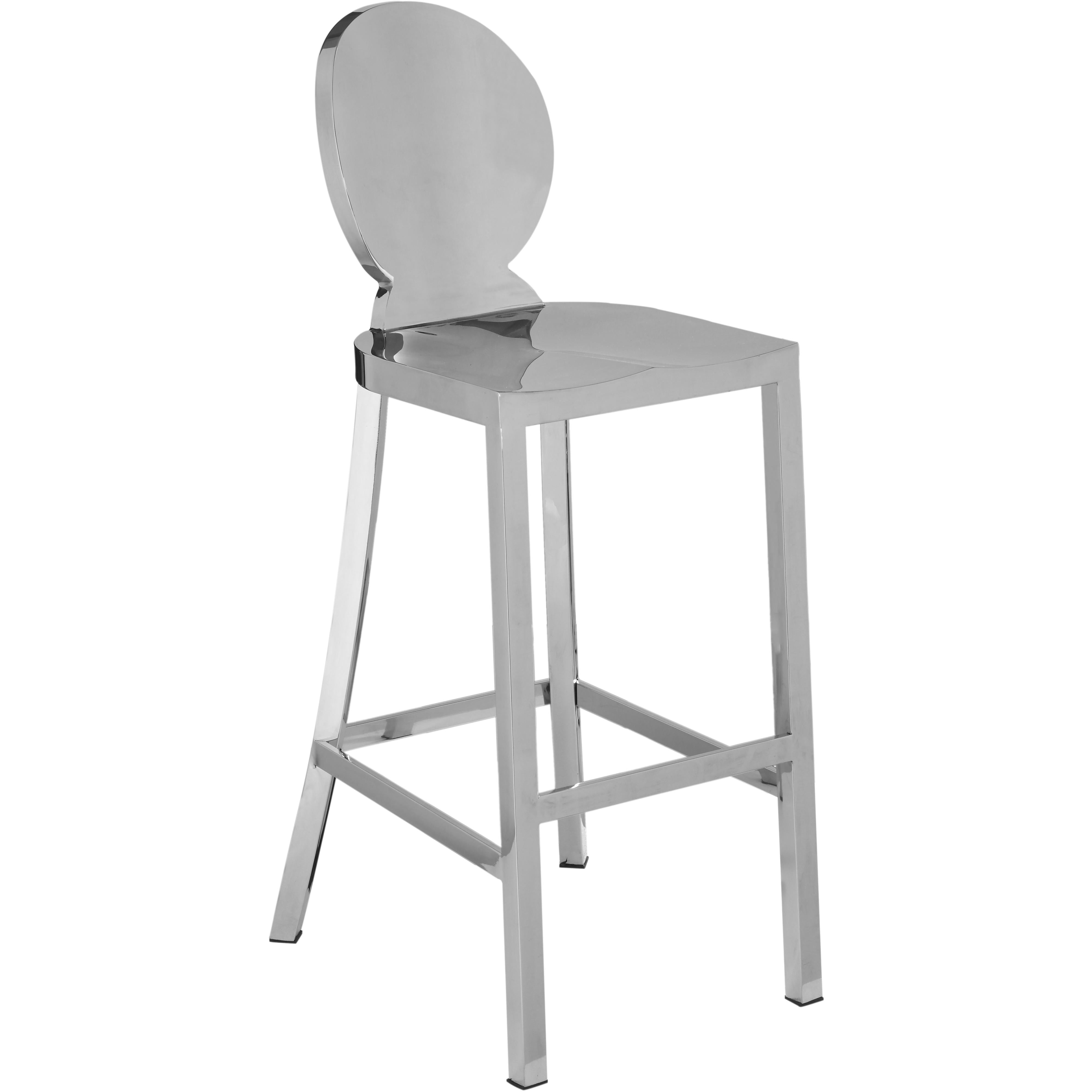 Meridian Maddox Chrome Stainless Steel Stool