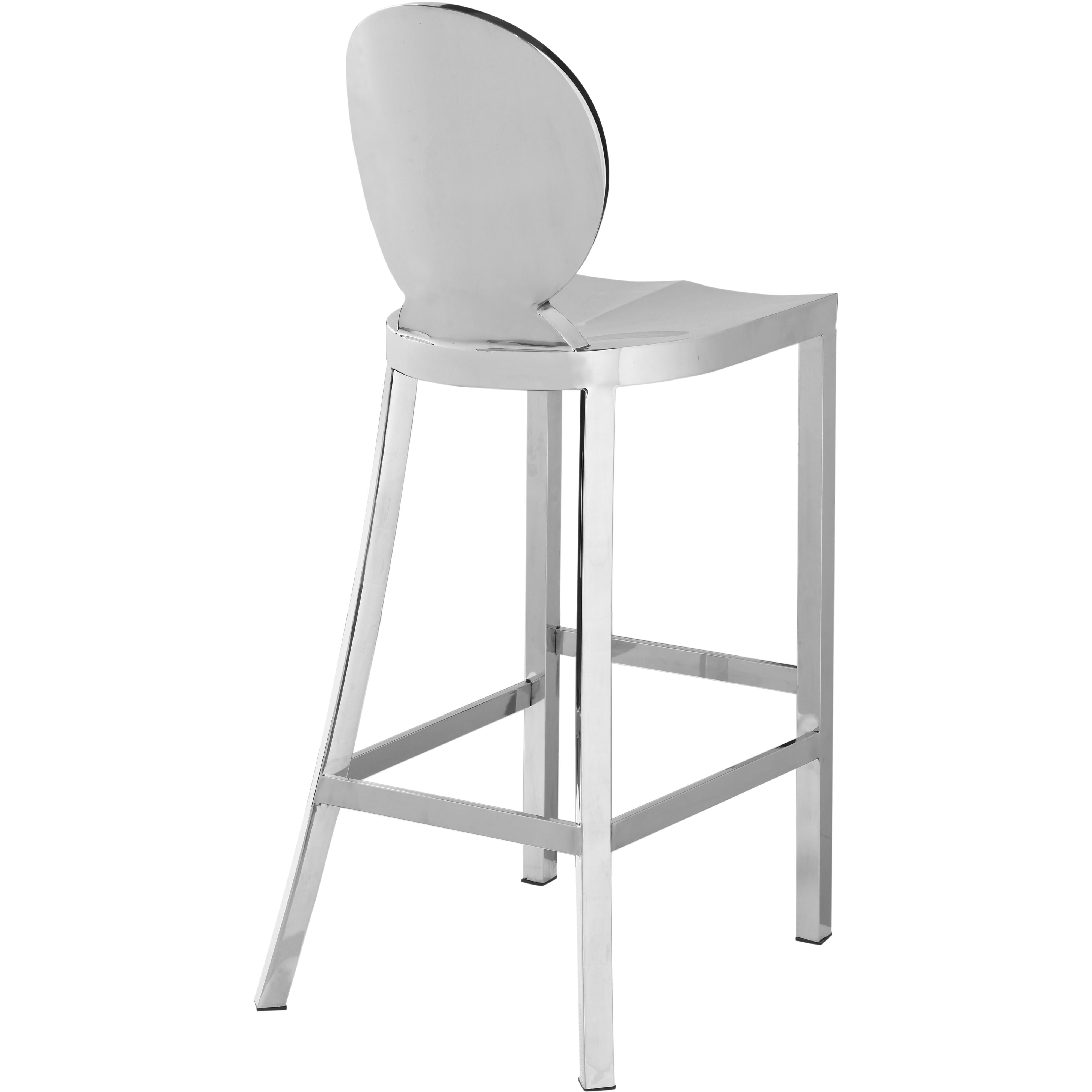 Meridian Maddox Chrome Stainless Steel Stool