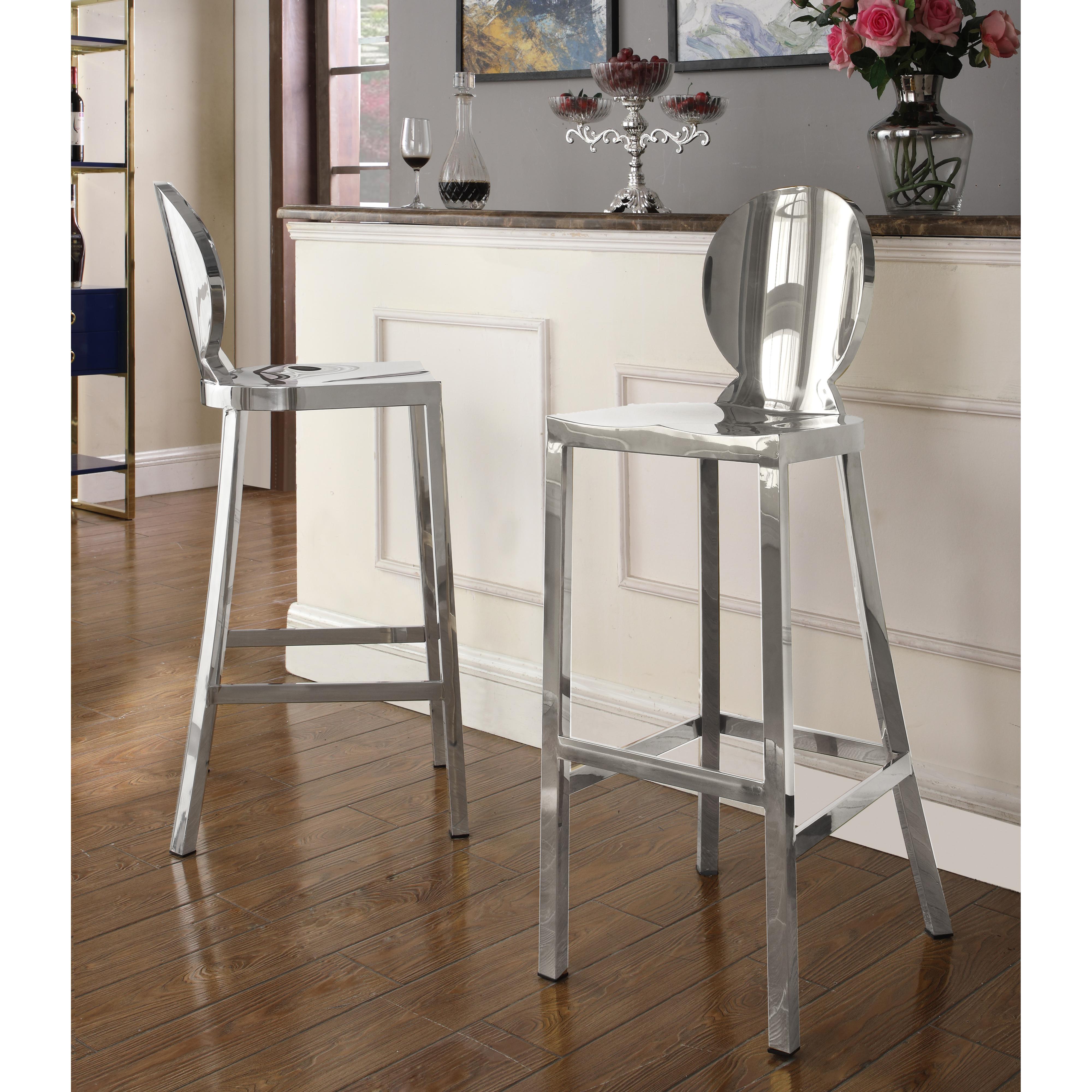Meridian Maddox Chrome Stainless Steel Stool