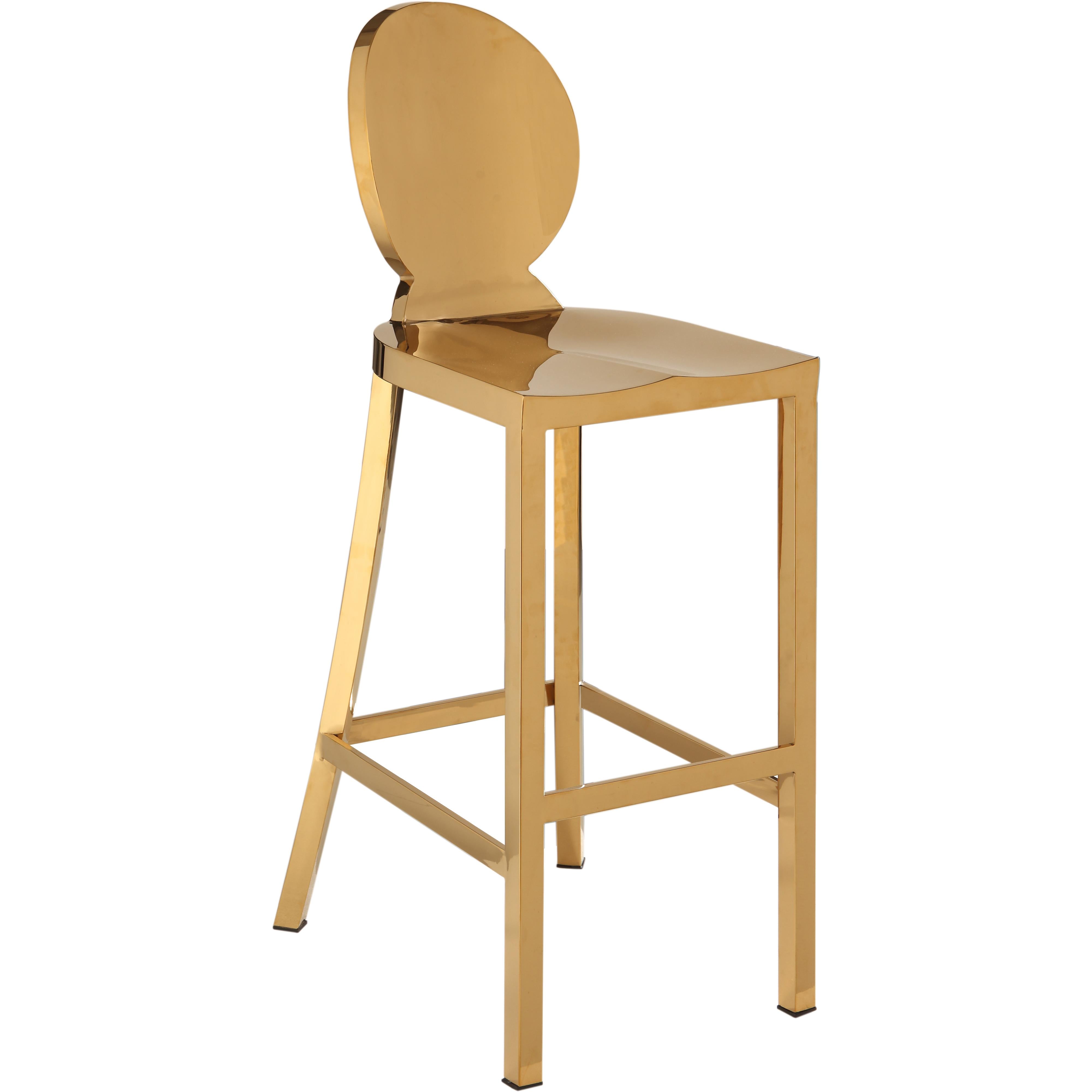 Meridian Maddox Gold Stainless Steel Stool