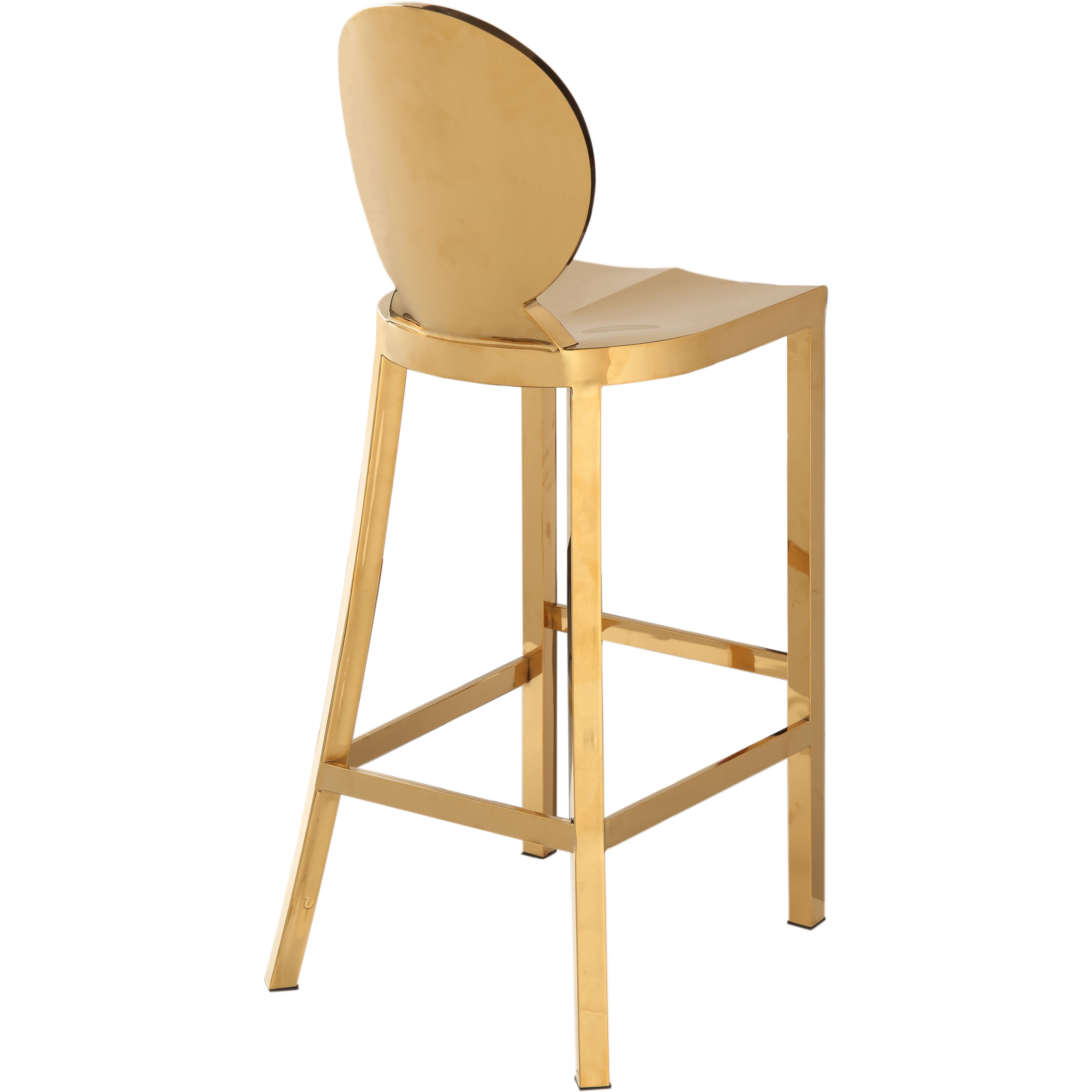 Meridian Maddox Gold Stainless Steel Stool