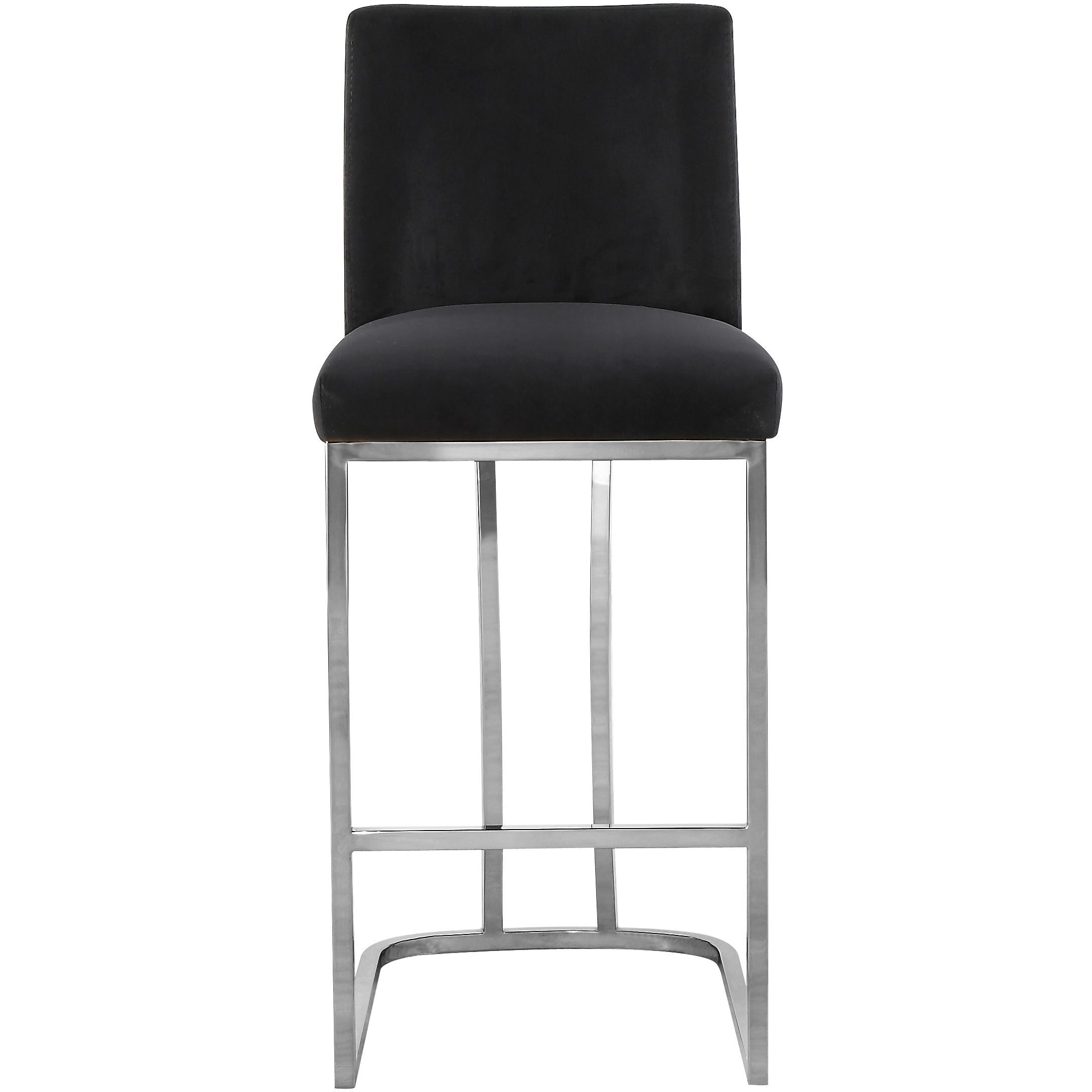Meridian Heidi Black Velvet Stool