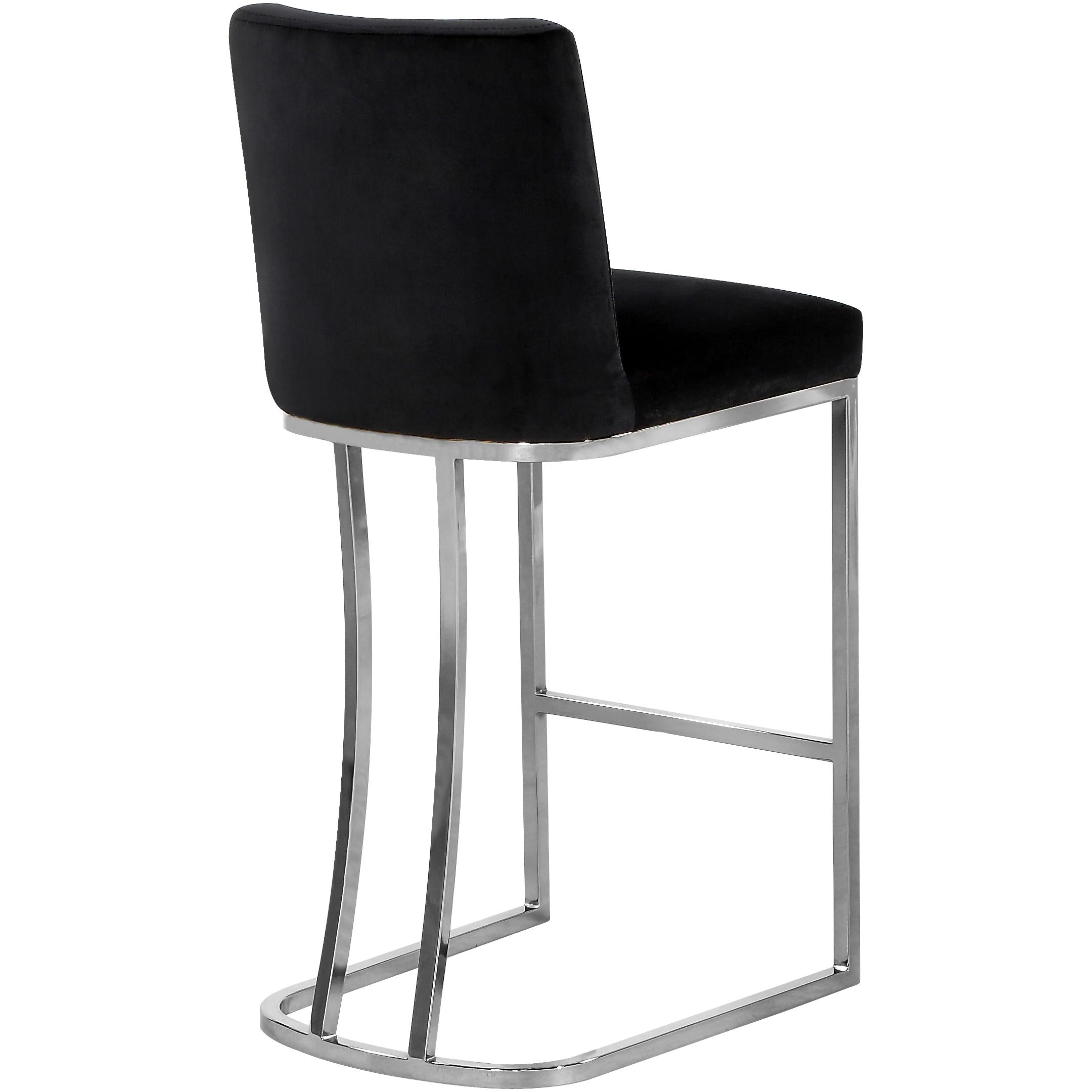 Meridian Heidi Black Velvet Stool