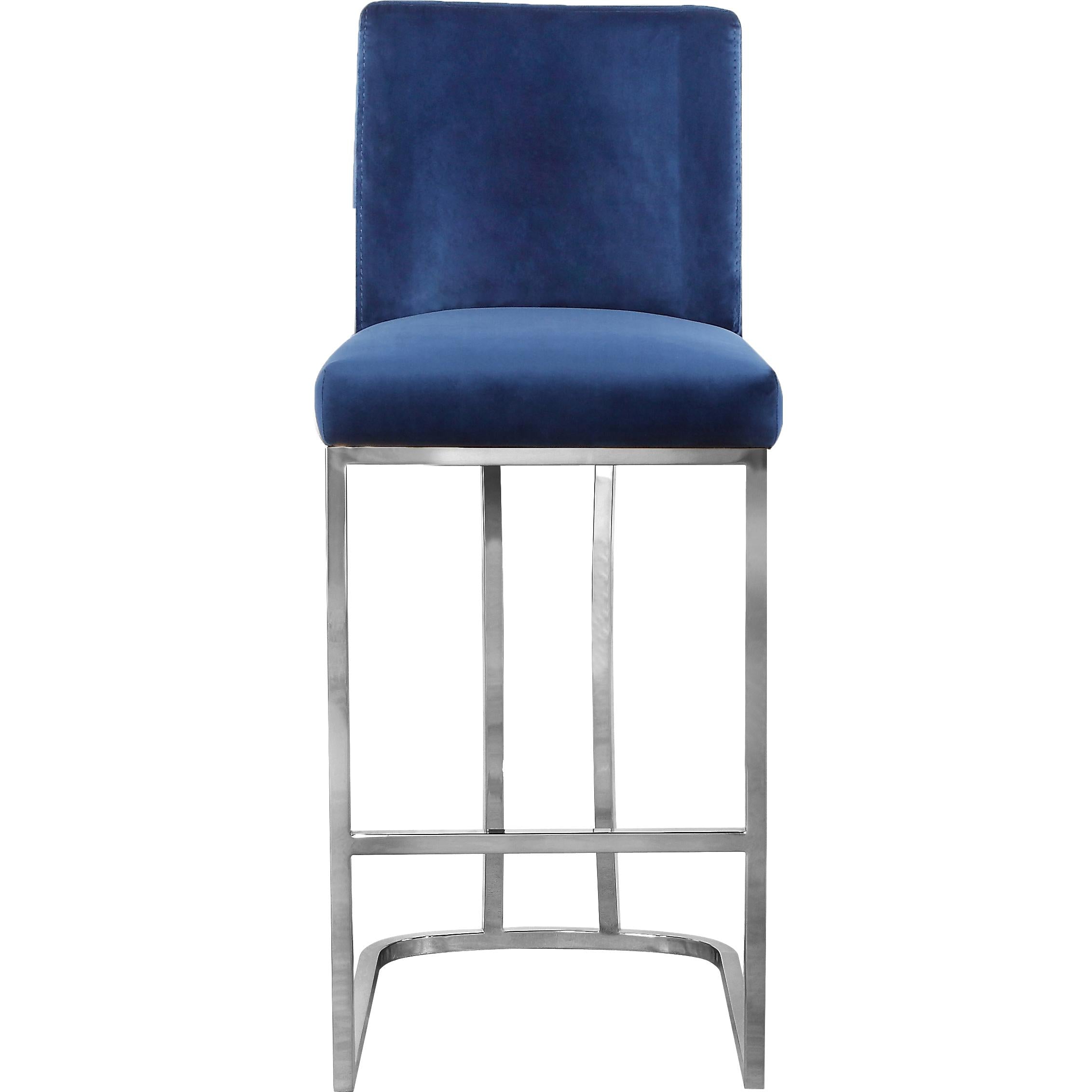 Meridian Heidi Navy Velvet Stool