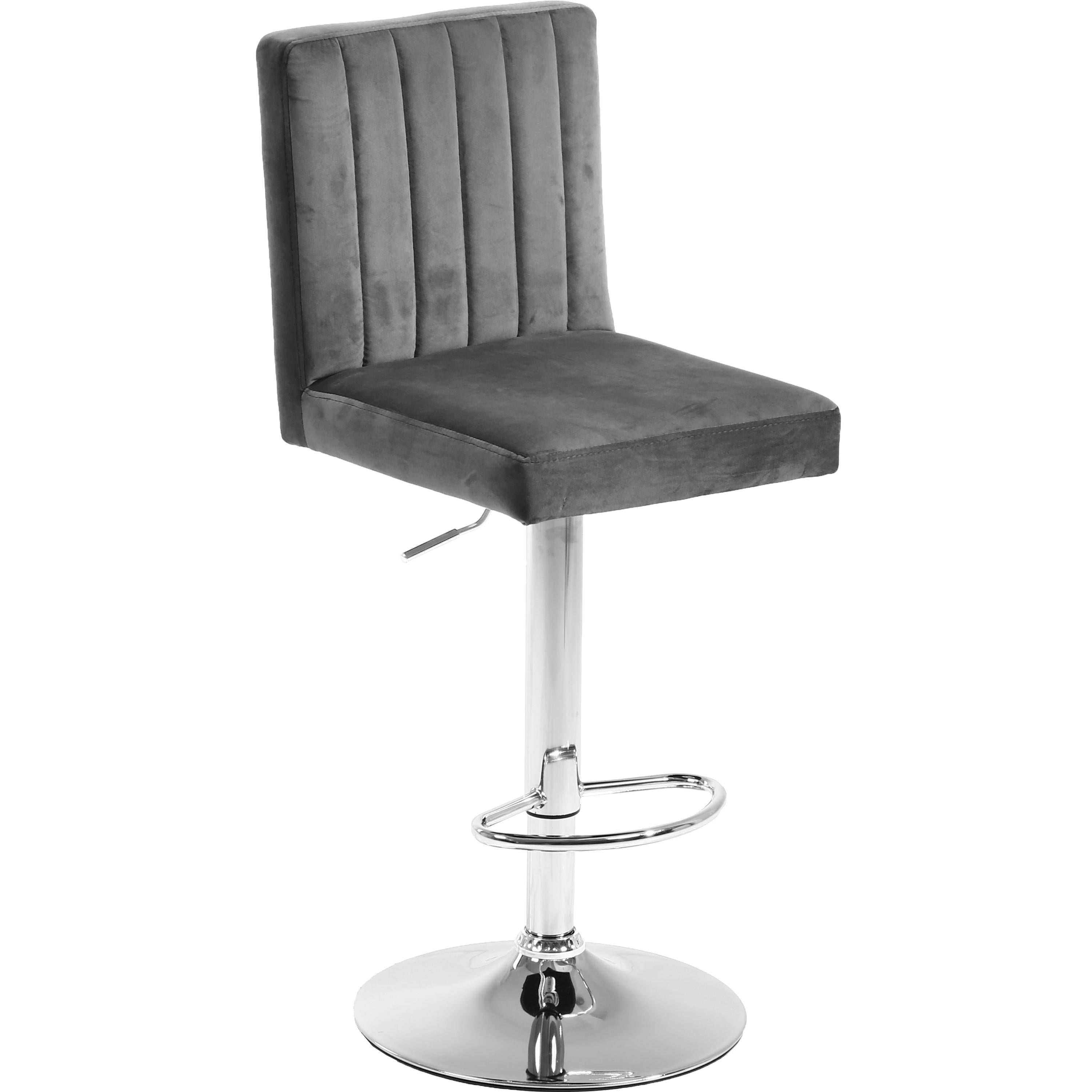 Meridian Joel Grey Velvet Adjustable Stool