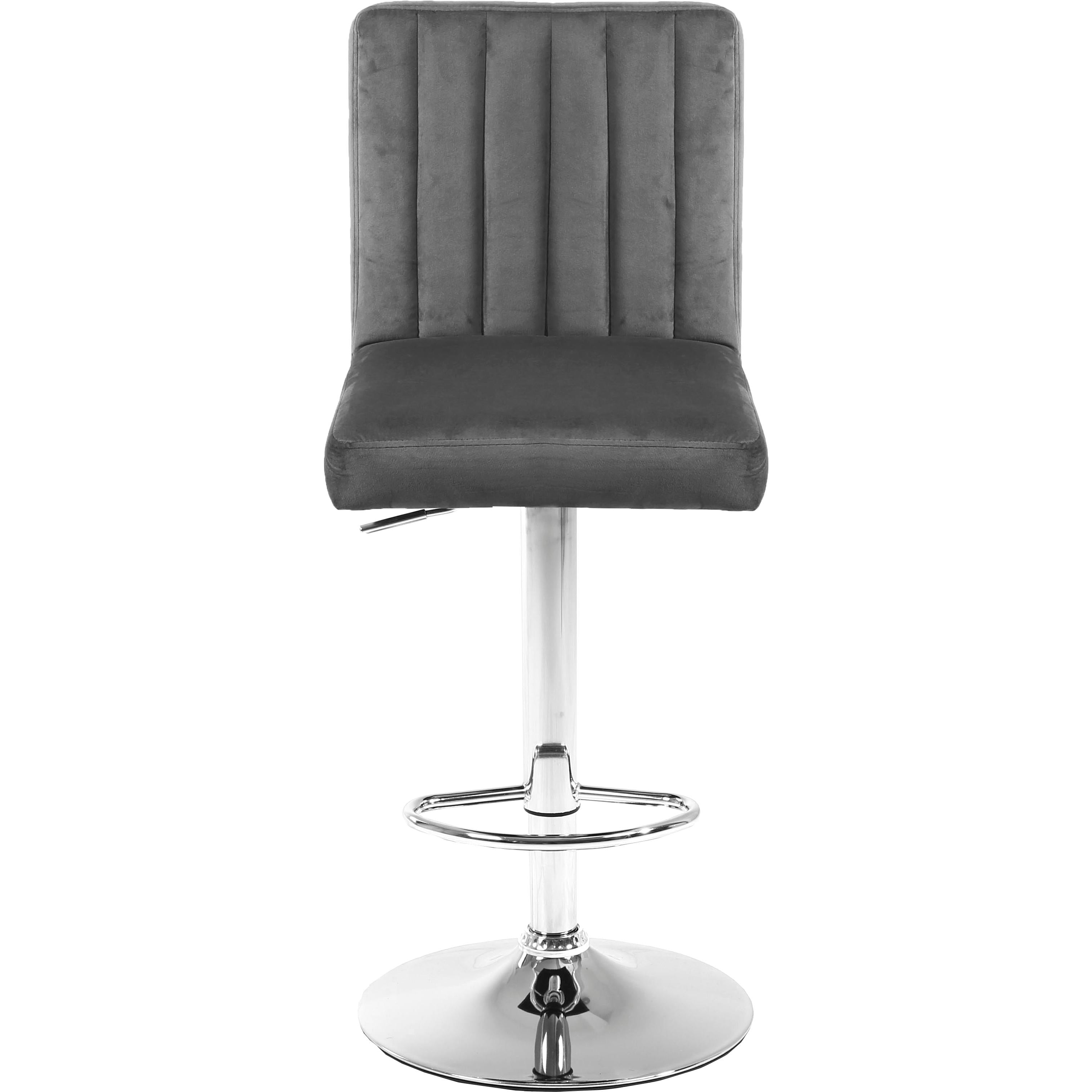 Meridian Joel Grey Velvet Adjustable Stool