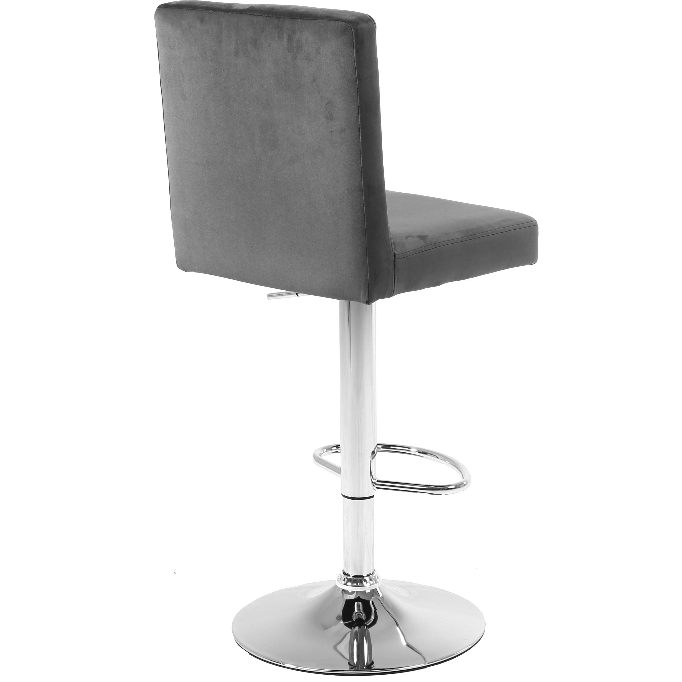 Meridian Joel Grey Velvet Adjustable Stool