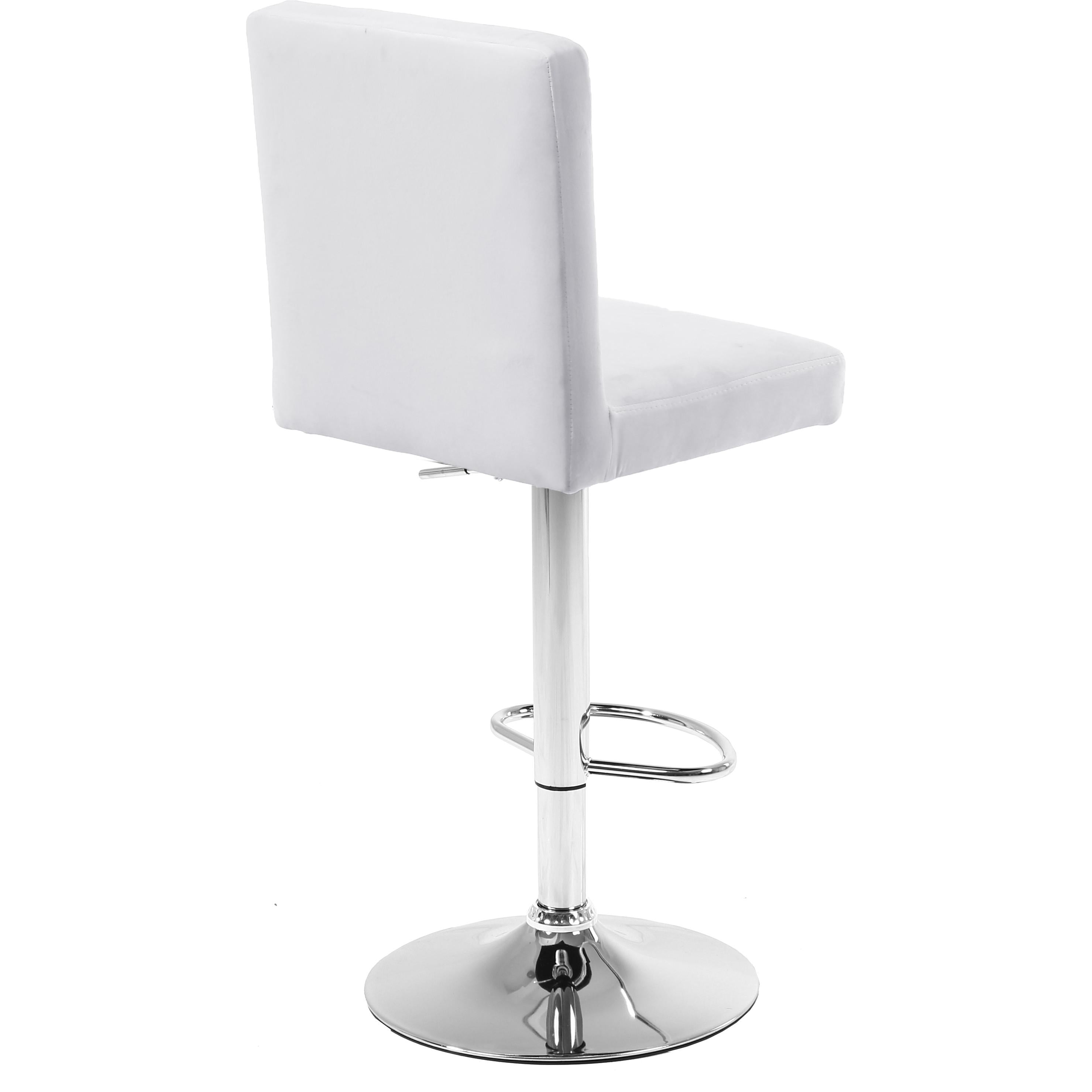 Meridian Joel White Velvet Adjustable Stool