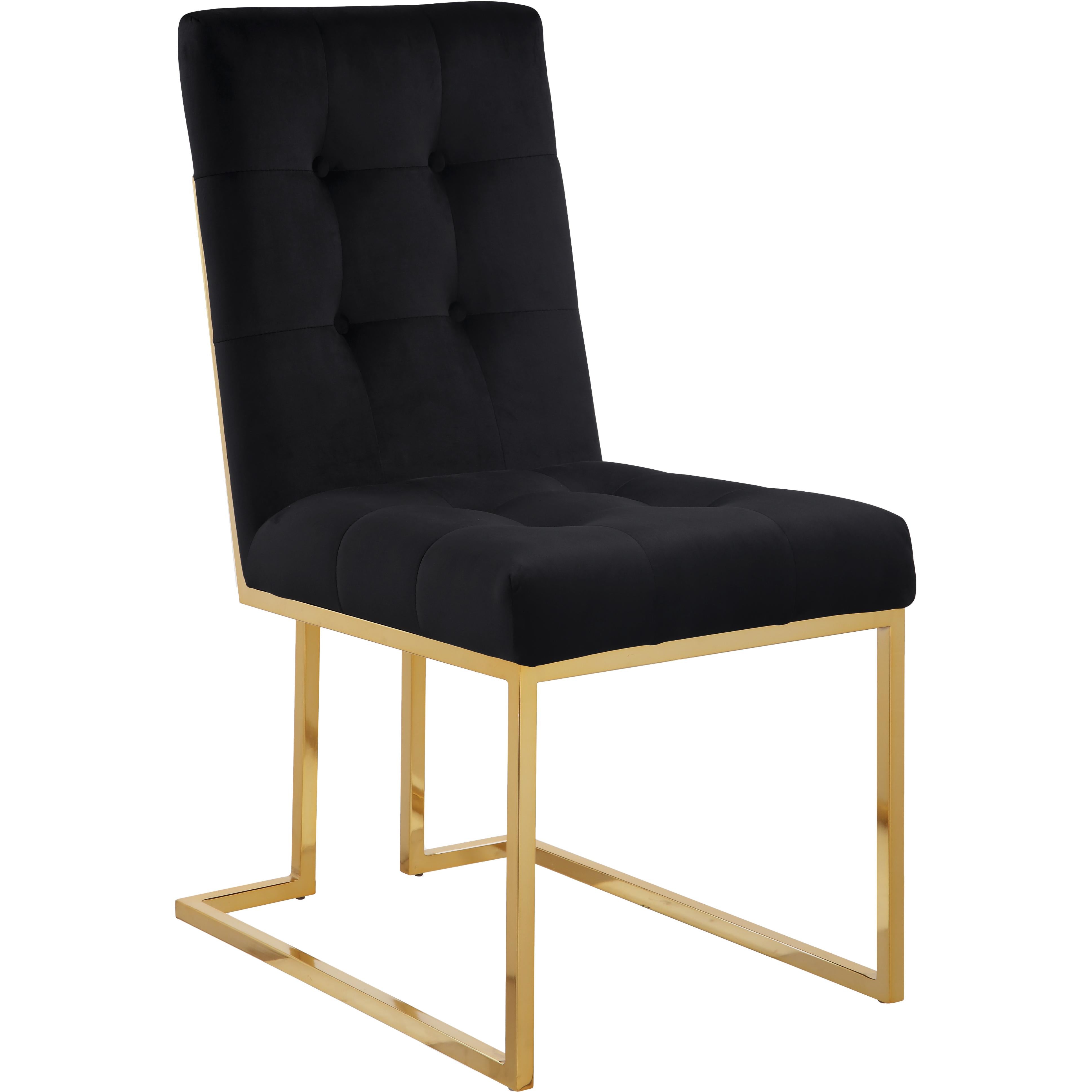 Meridian Pierre Black Velvet Dining Chair