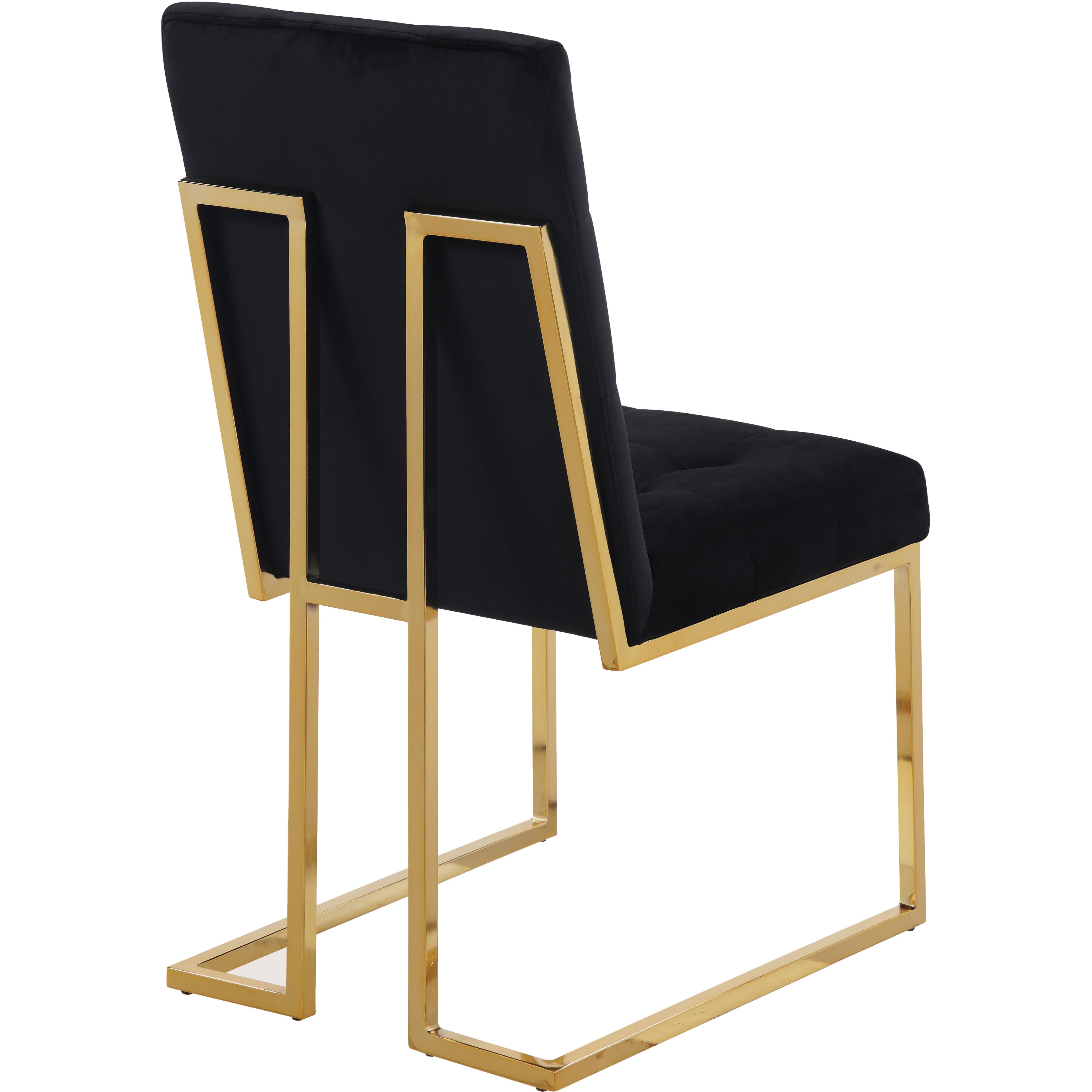 Meridian Pierre Black Velvet Dining Chair