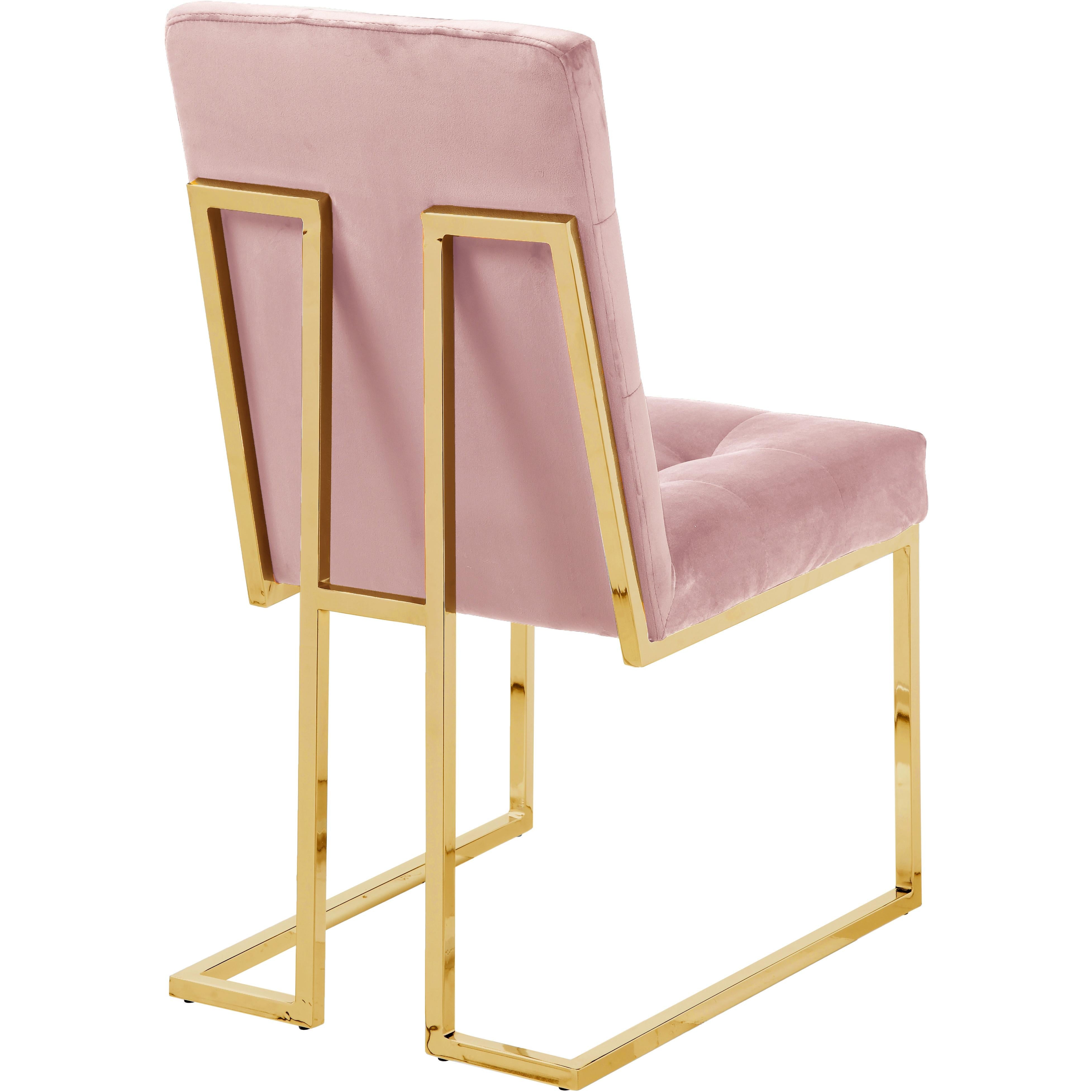 Meridian Pierre Pink Velvet Dining Chair