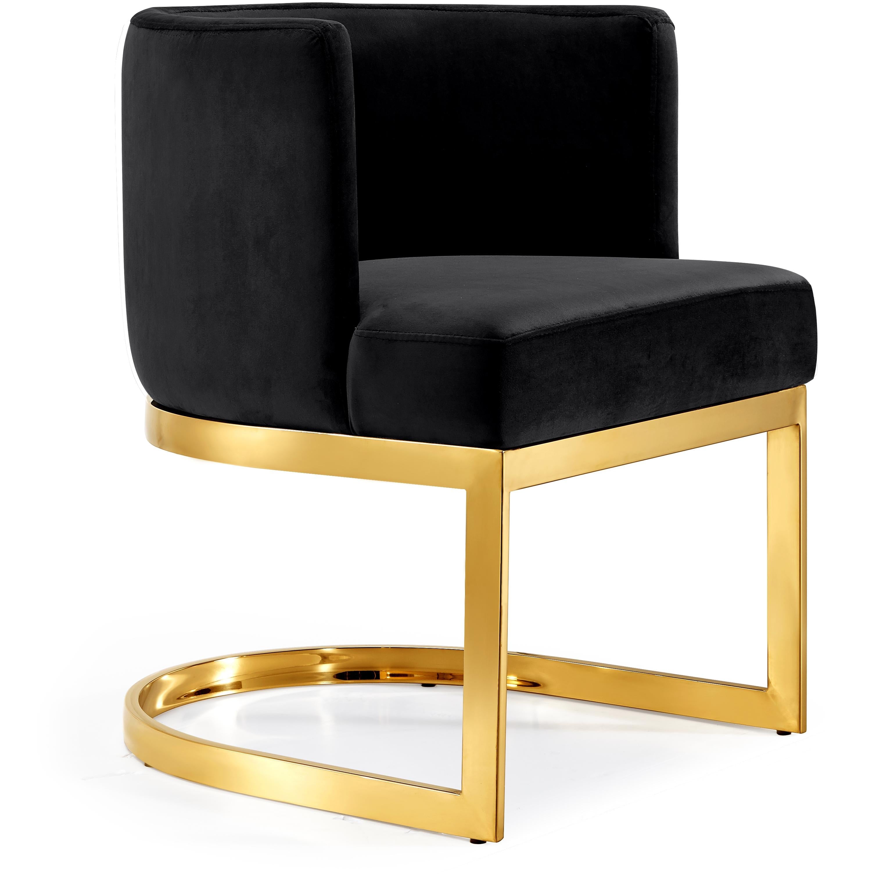 Meridian Gianna Black Velvet Dining Chair