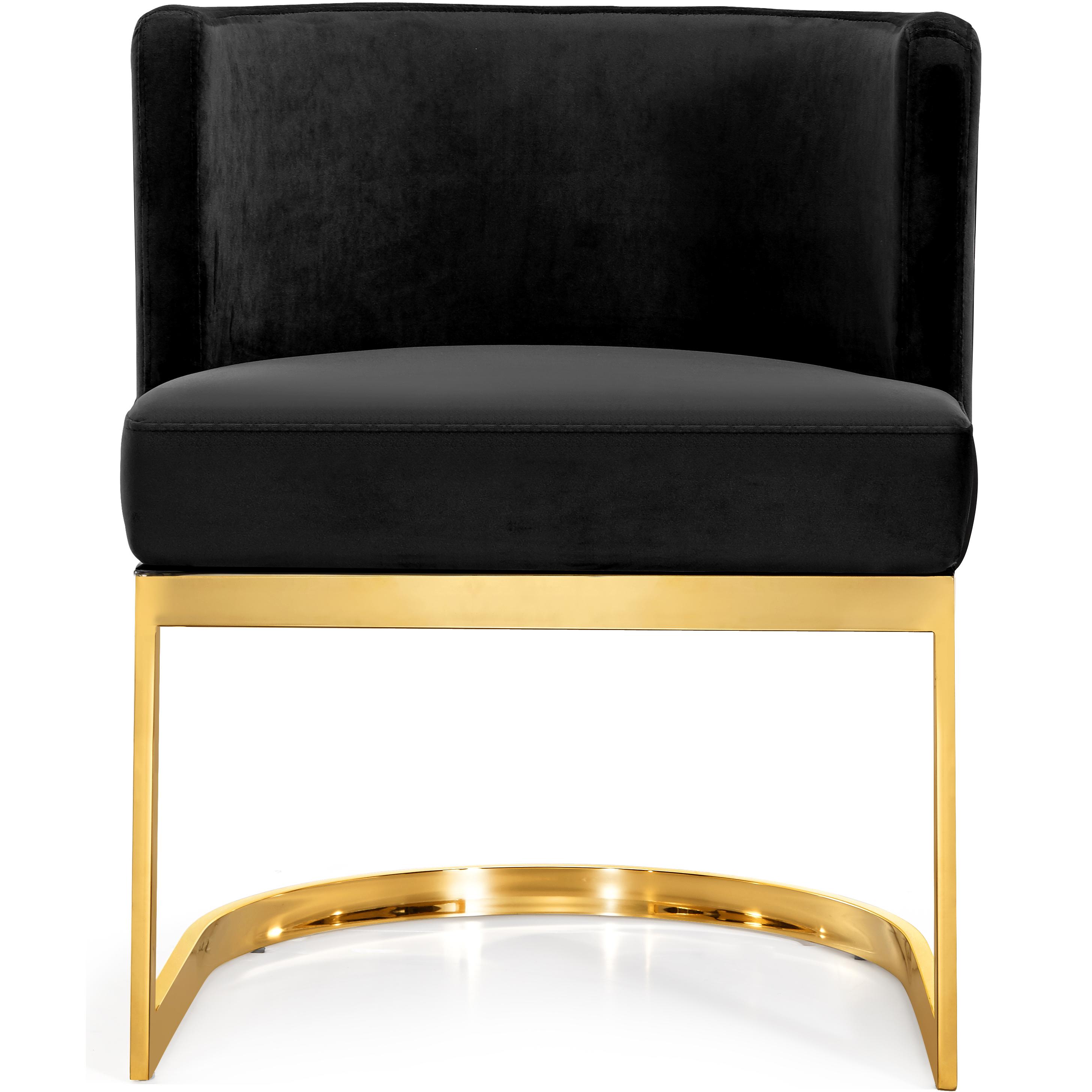 Meridian Gianna Black Velvet Dining Chair
