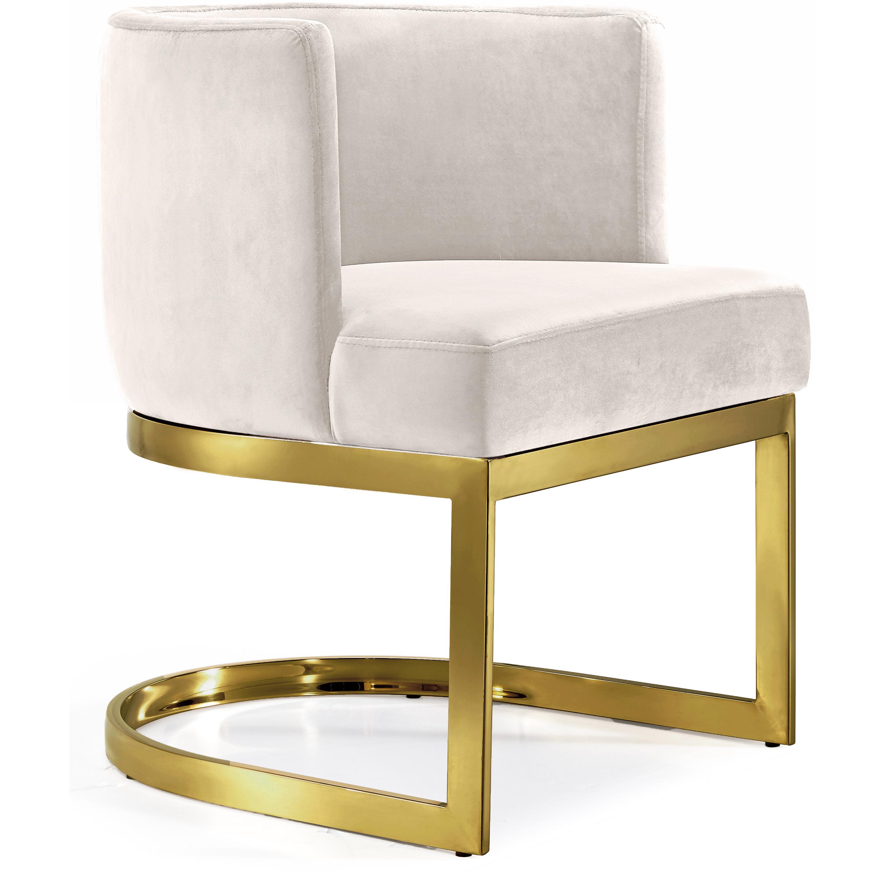 Meridian Gianna Cream Velvet Dining Chair