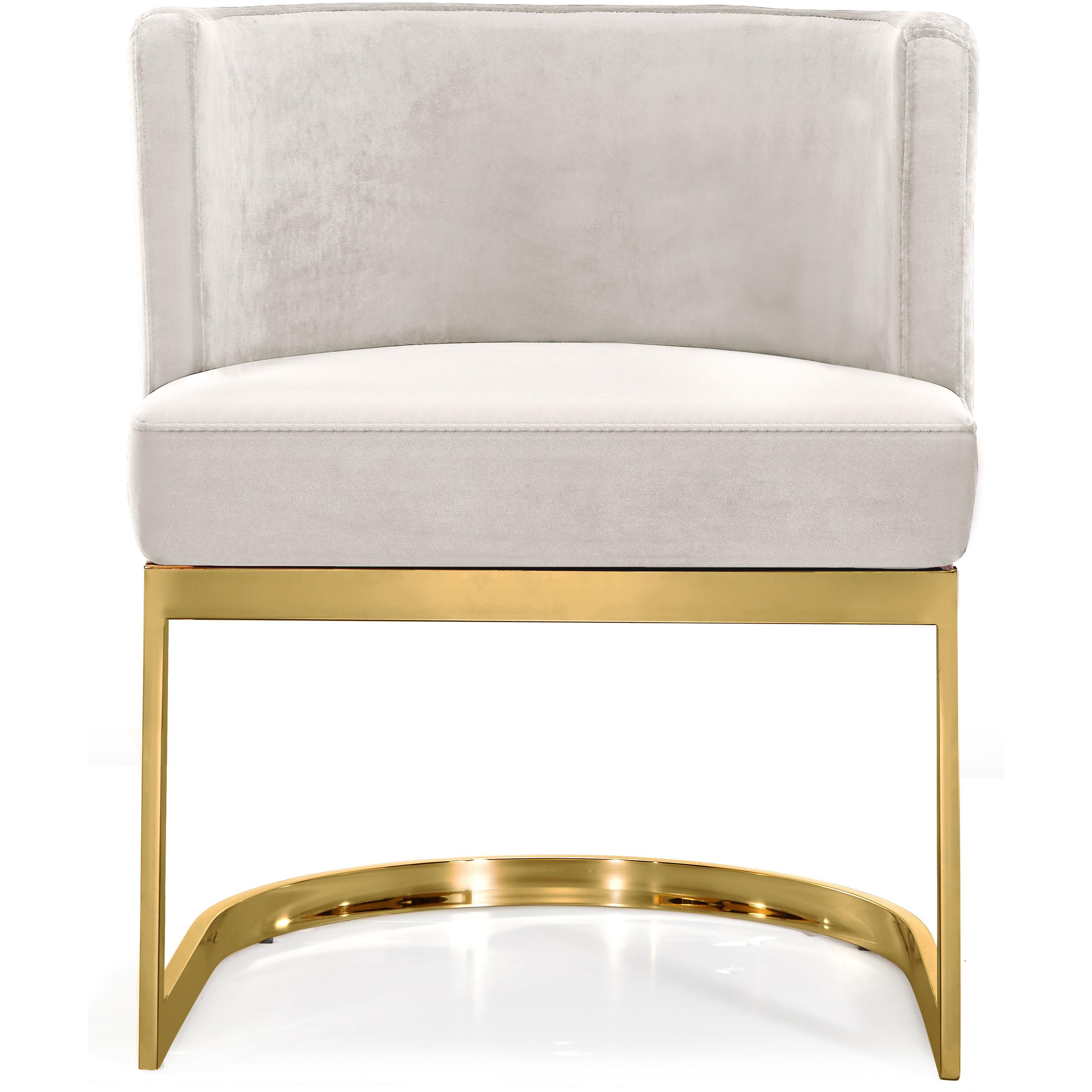 Meridian Gianna Cream Velvet Dining Chair