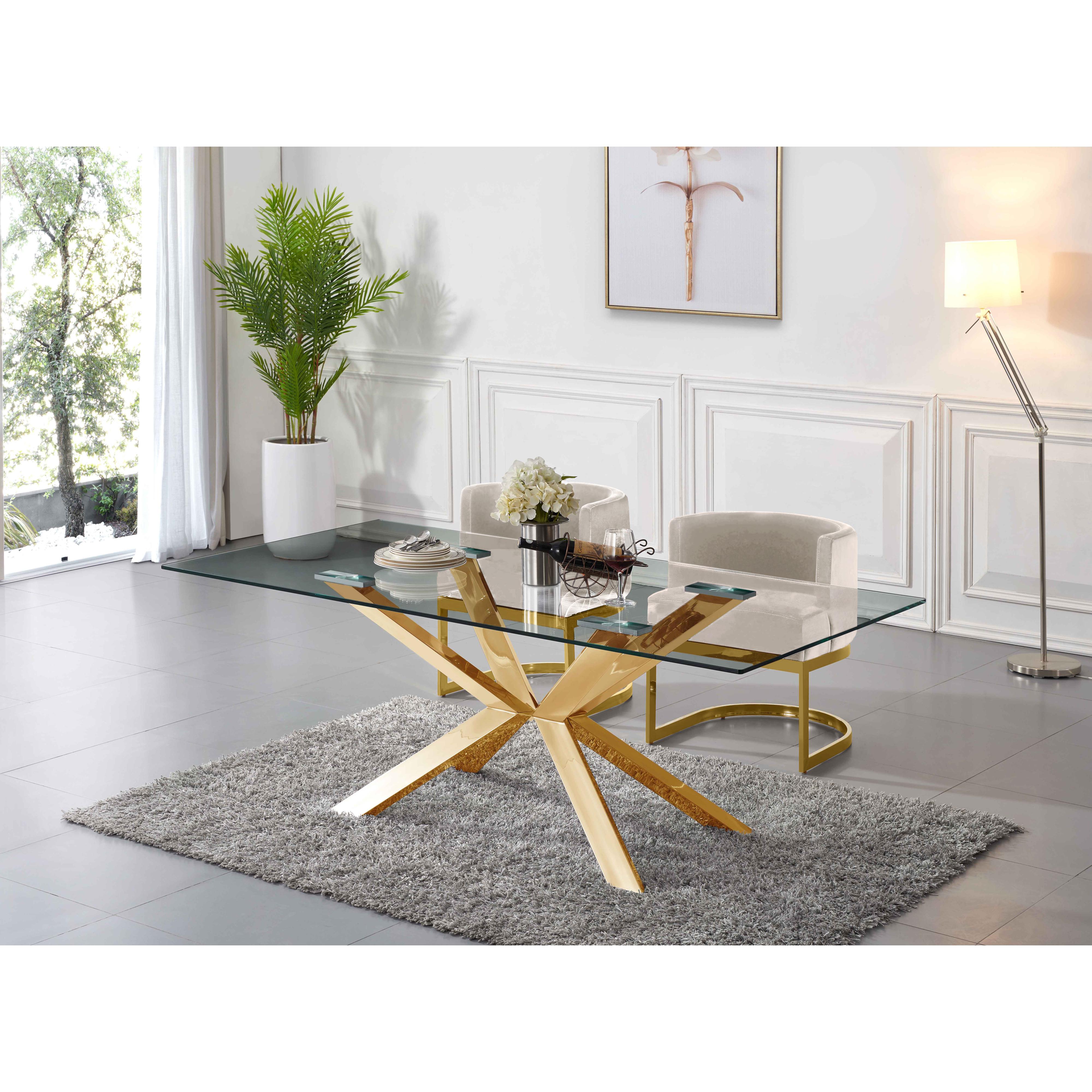 Meridian Gianna Cream Velvet Dining Chair