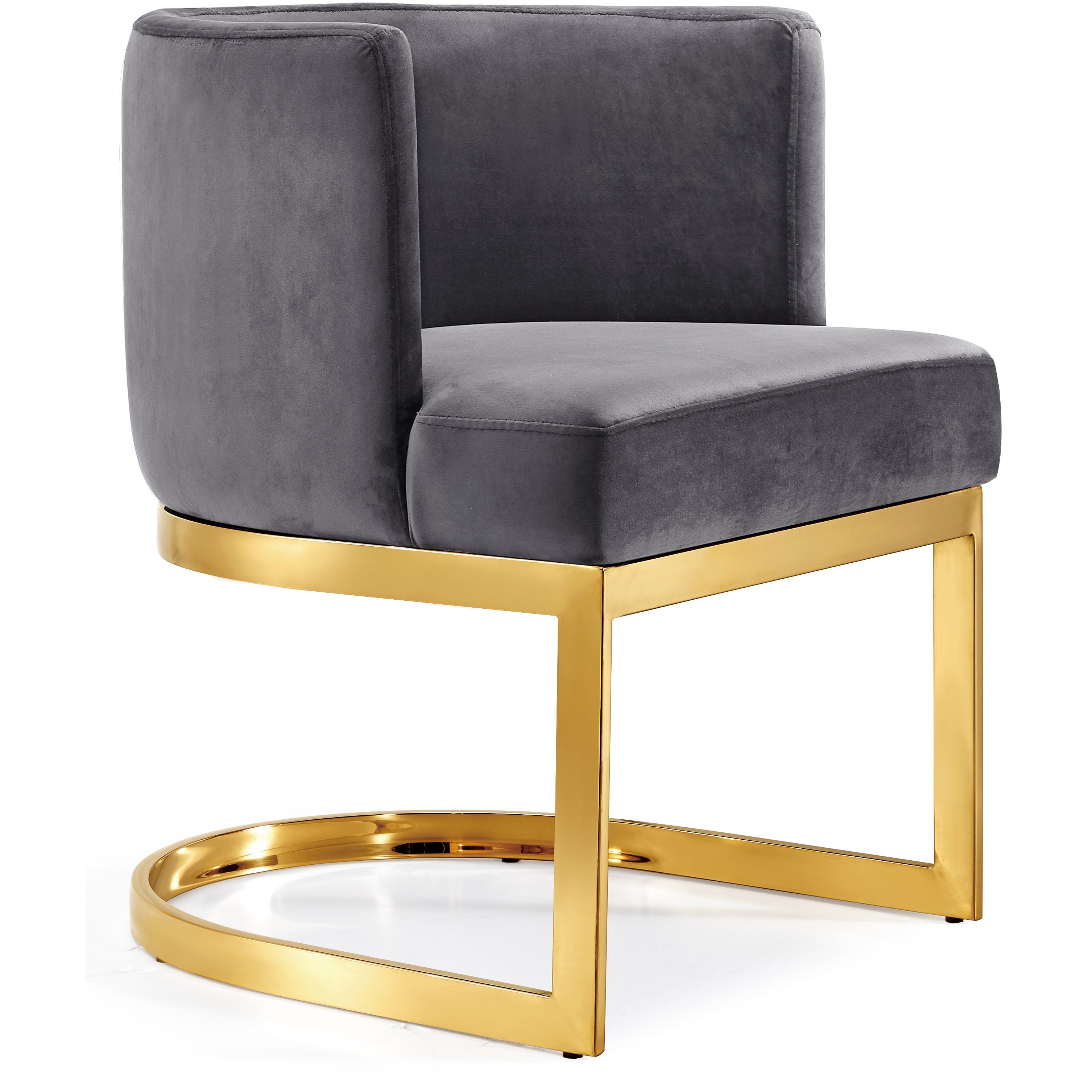 Meridian Gianna Grey Velvet Dining Chair