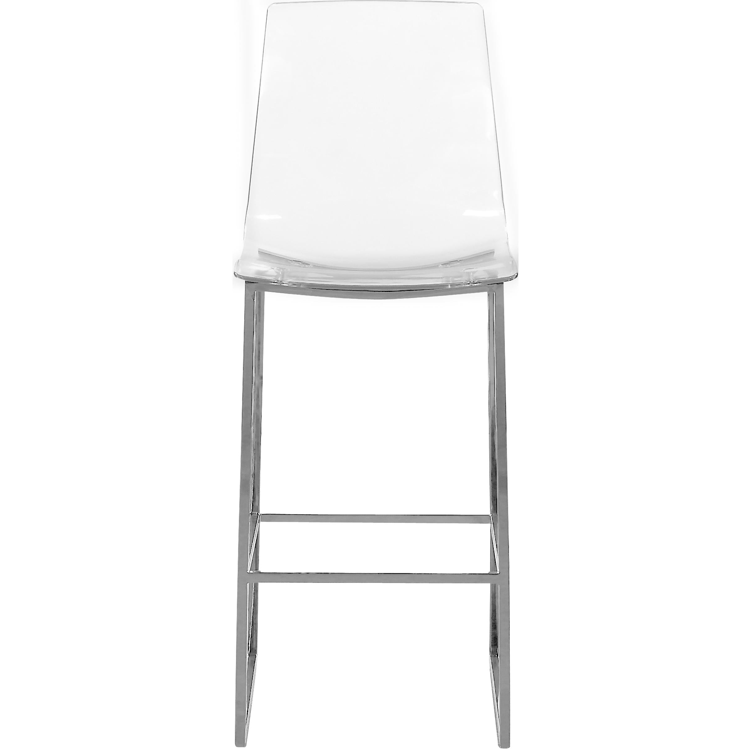 Meridian Lumen Chrome Metal/Lucite Polycarbonate Stool